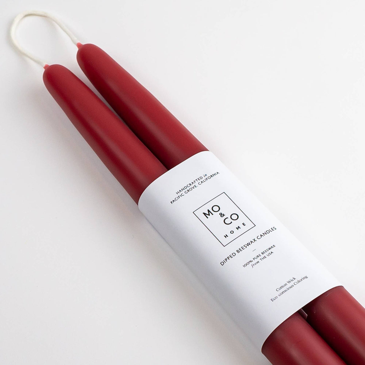100% Beeswax Taper Candles (Holiday Colors)