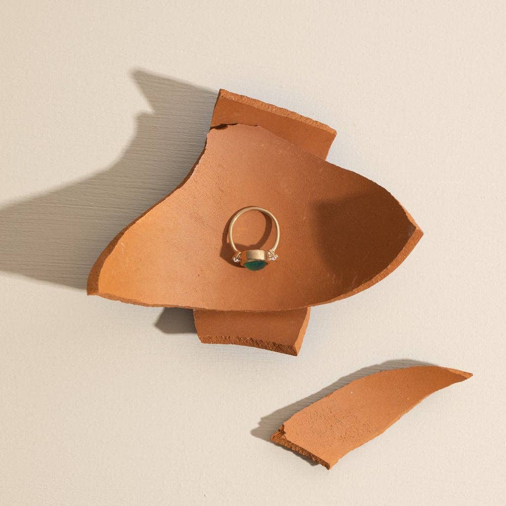 Hidden Star Ring with Green Onyx and Moonstone