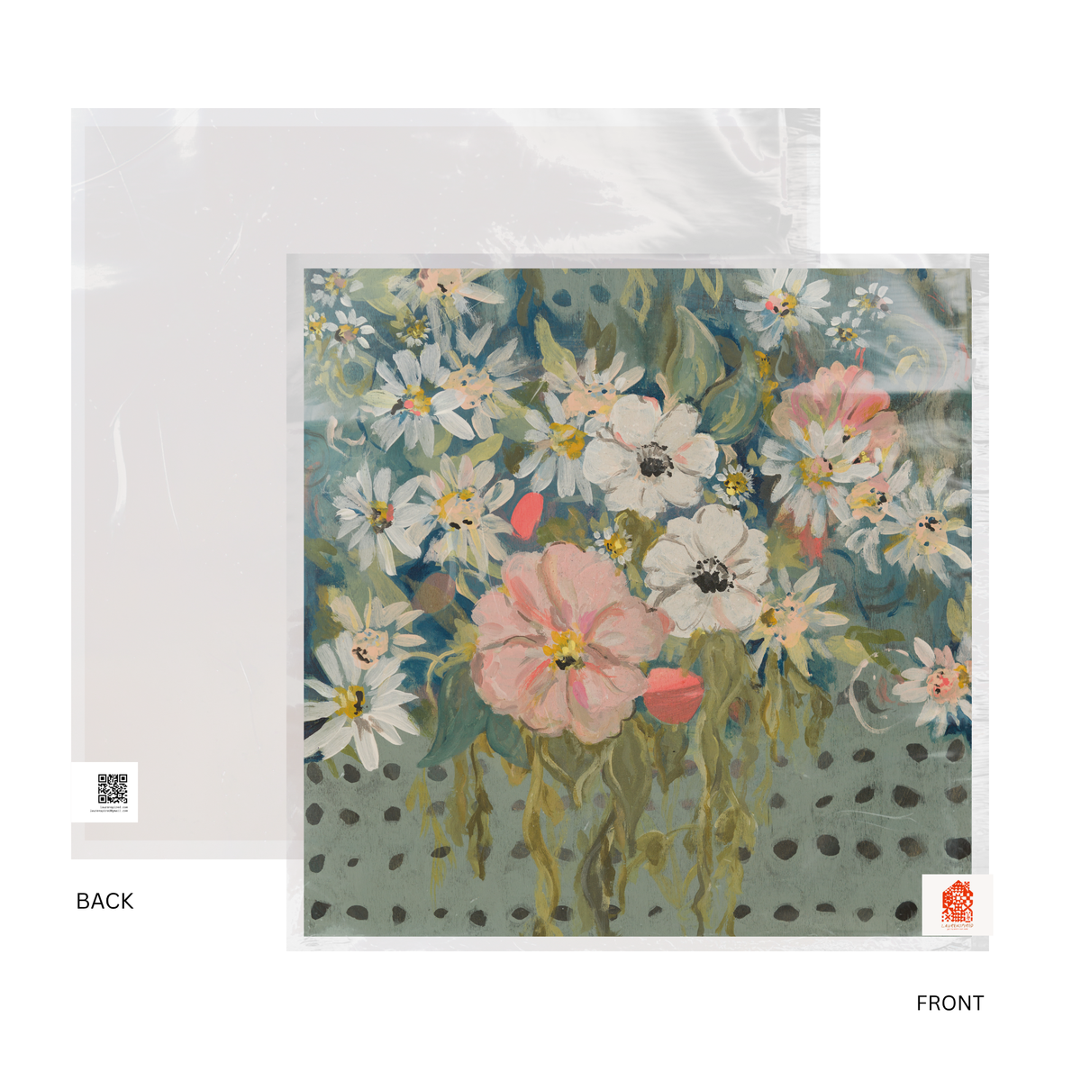 Blue and Pink Flowers, Anemone Art Print
