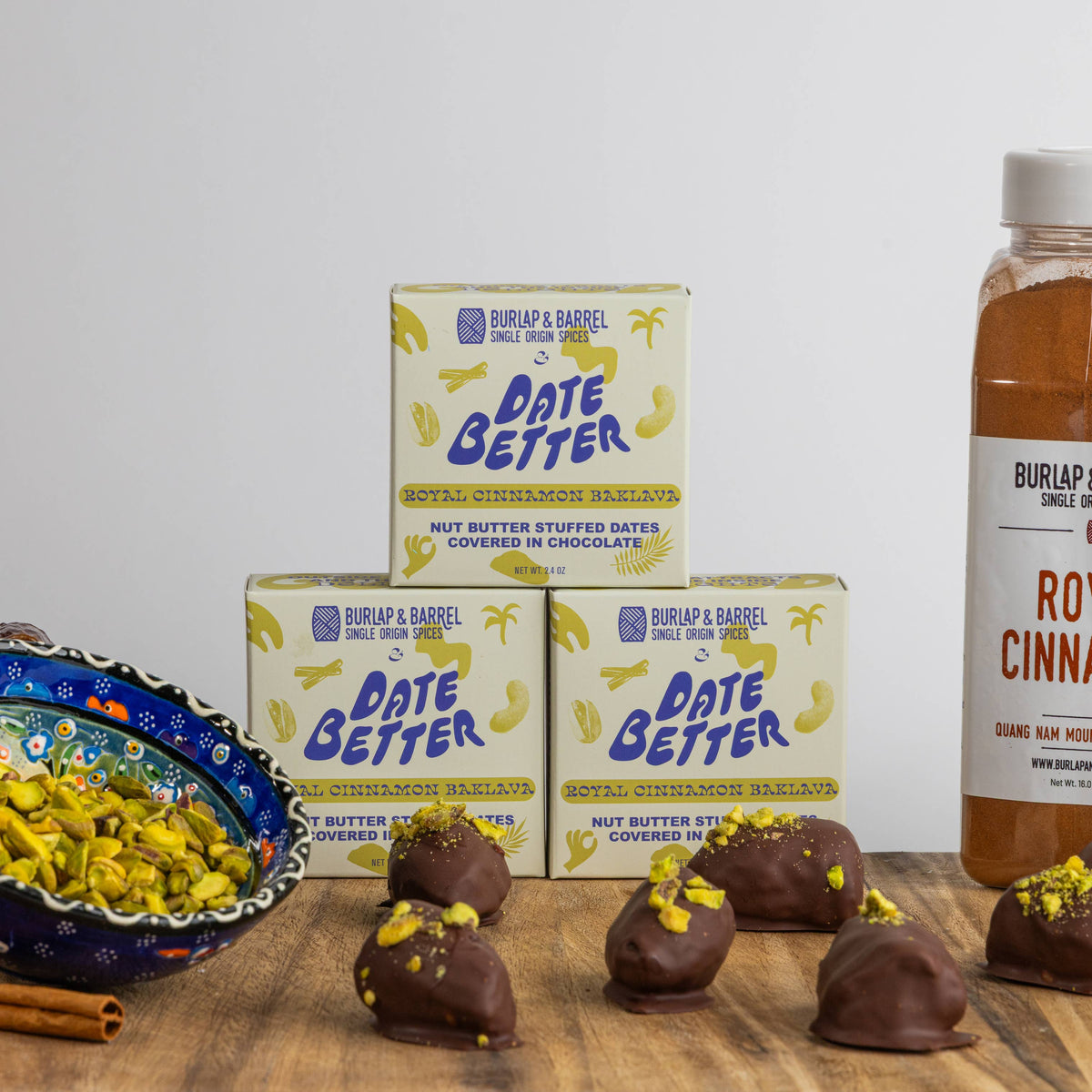 Royal Cinnamon Baklava Chocolate Covered Dates