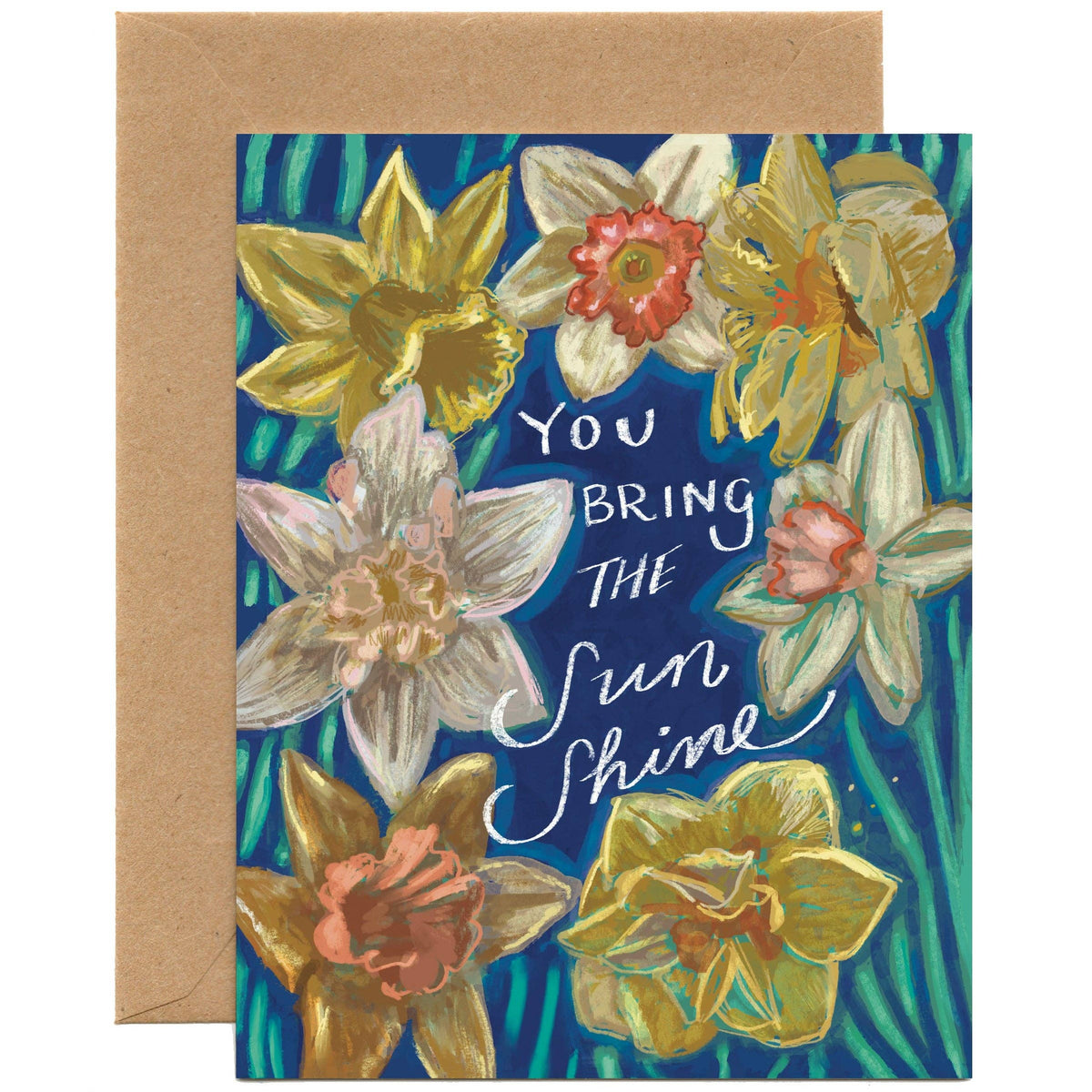 You Bring The Sunshine Daffodil Card — Thank you, Birthday, Friendship Card: Eco-friendly card pocket