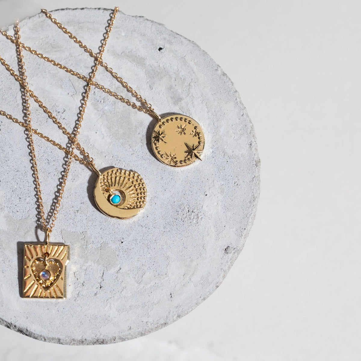 Lace Heart Necklace with Moonstone