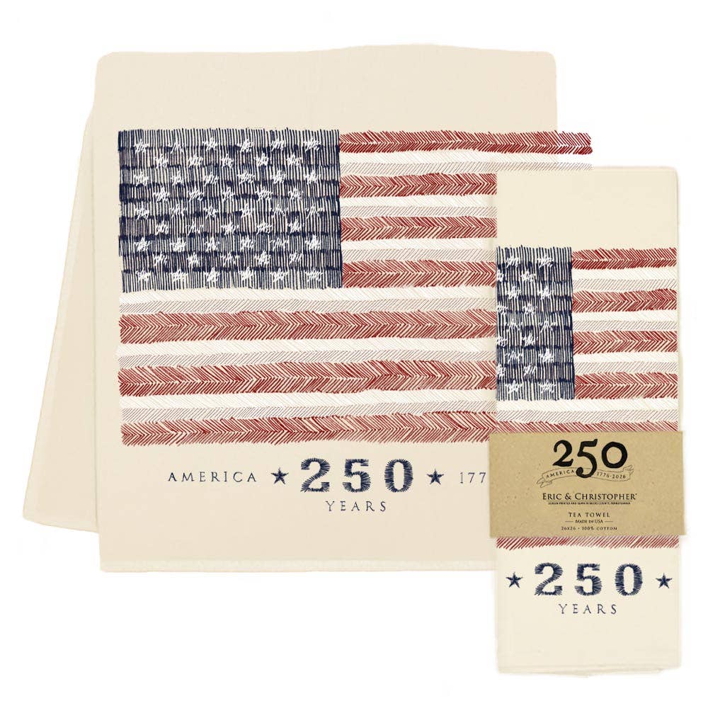 American Flag Anniversary Tea Towel