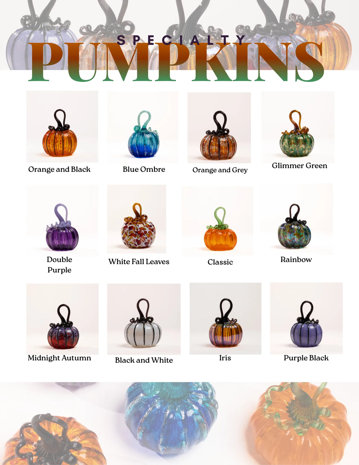 Glass Pumpkin - Classic (Orange,Green)