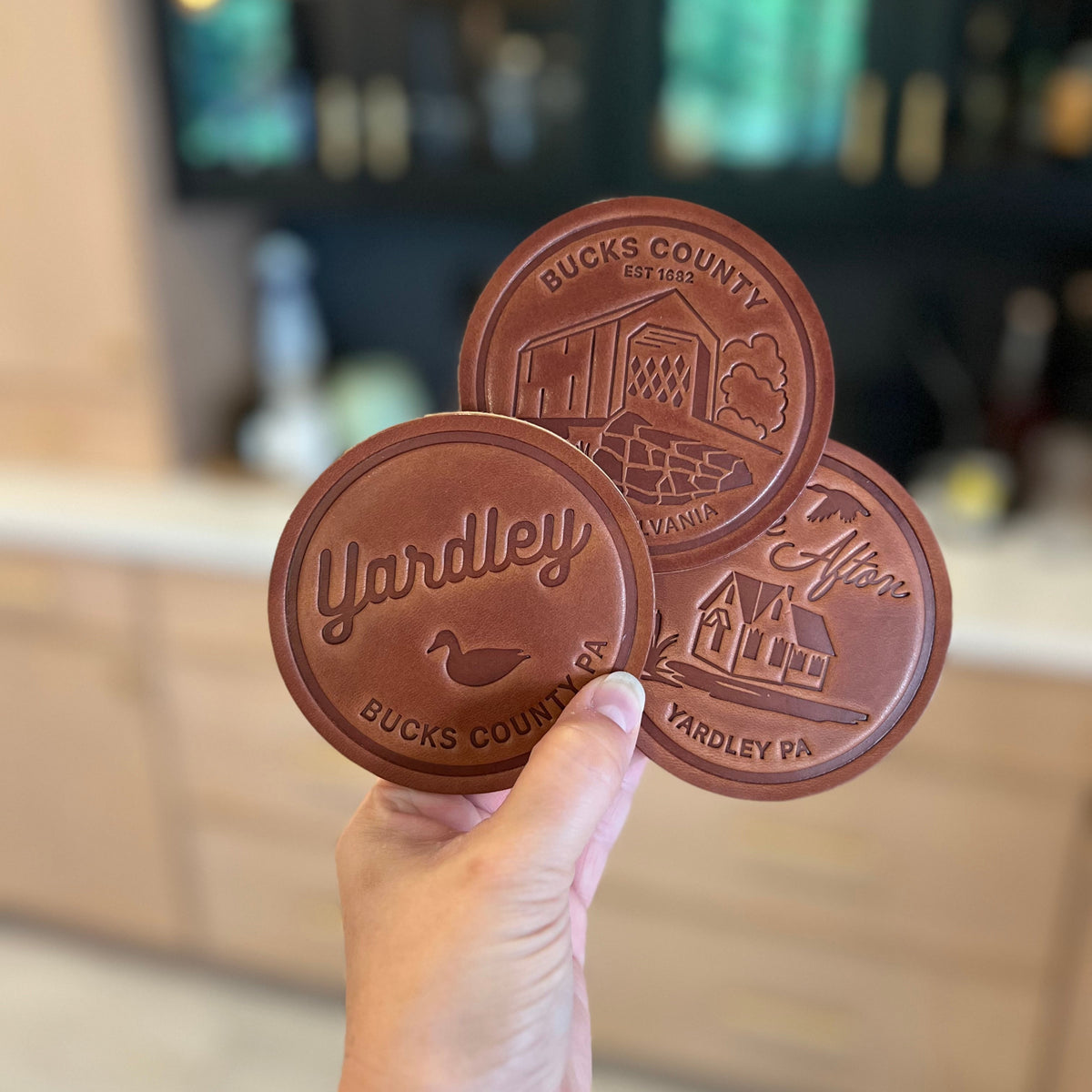 Yardley PA Duck Leather Coaster