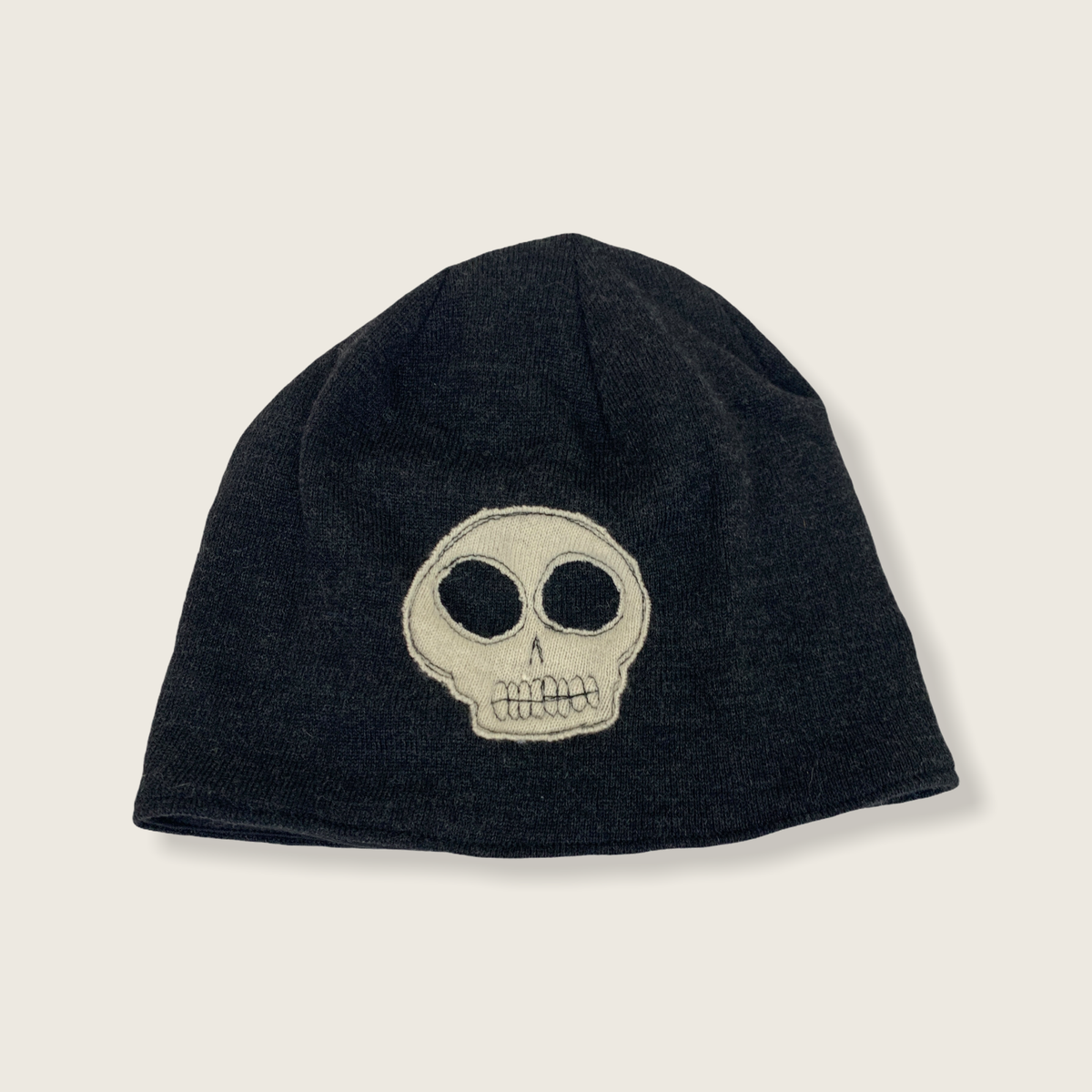 Black Skull Wool Beanie Hat