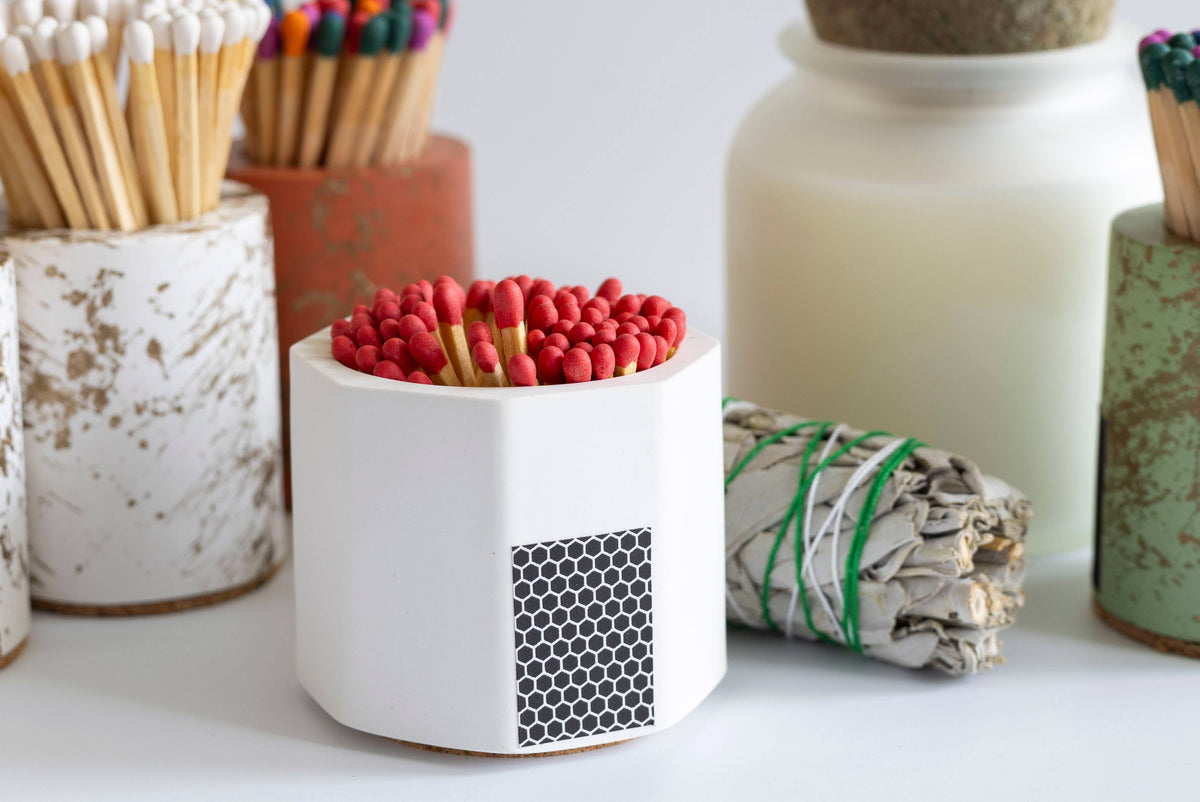 White Match Holder w/ Red Matches