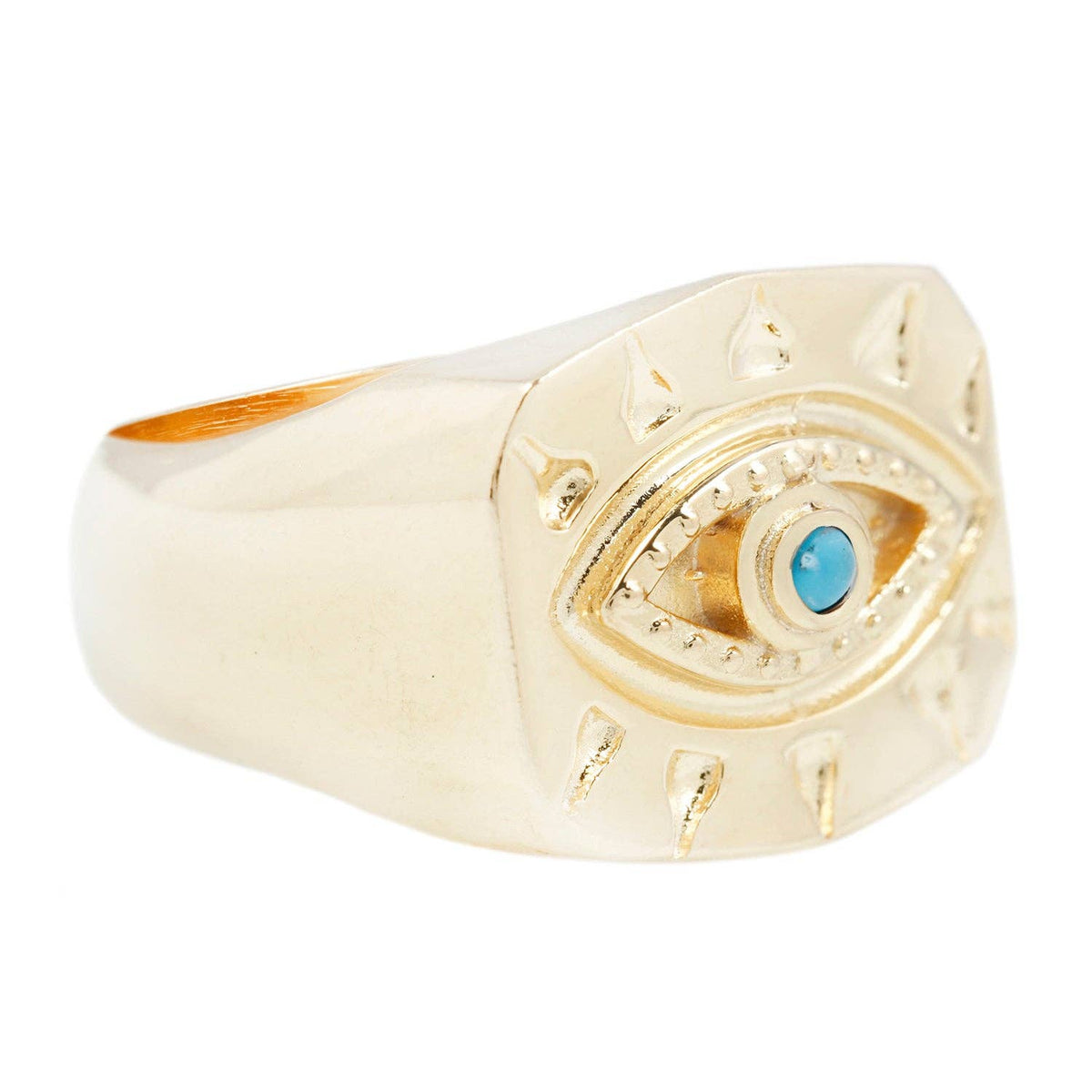 Lone Eye Signet Ring with Turquoise