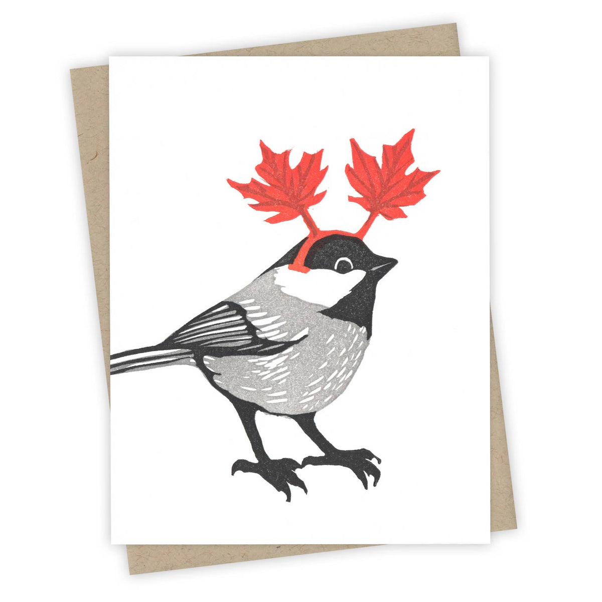 Leaf Ears Chickadee Card