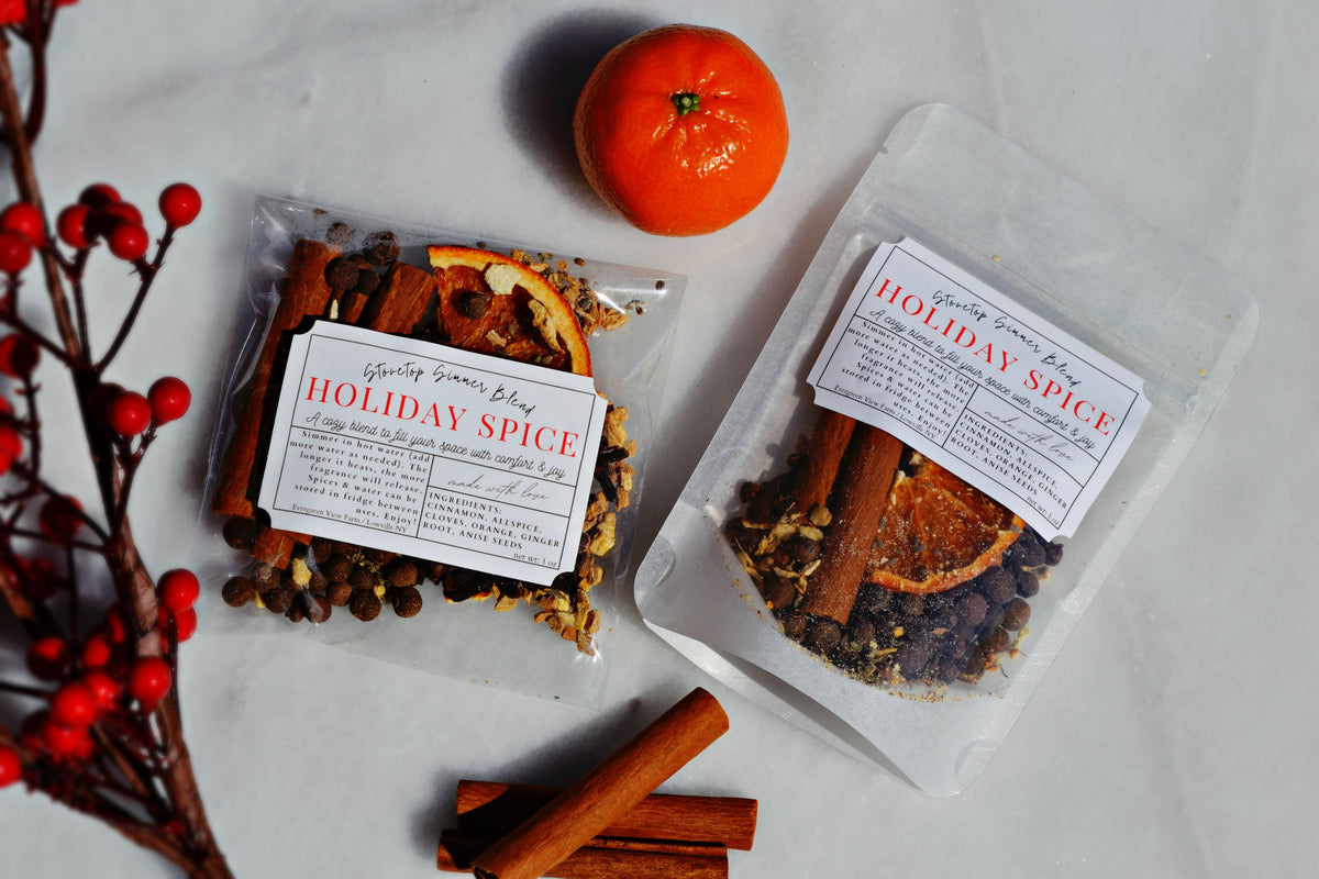 Simmer Stovetop Potpourri Holiday Spice Fall Christmas Blend: Brown kraft standup pouch