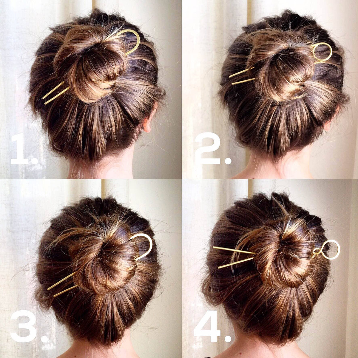 TWIST Bun Pin: Brass / Large