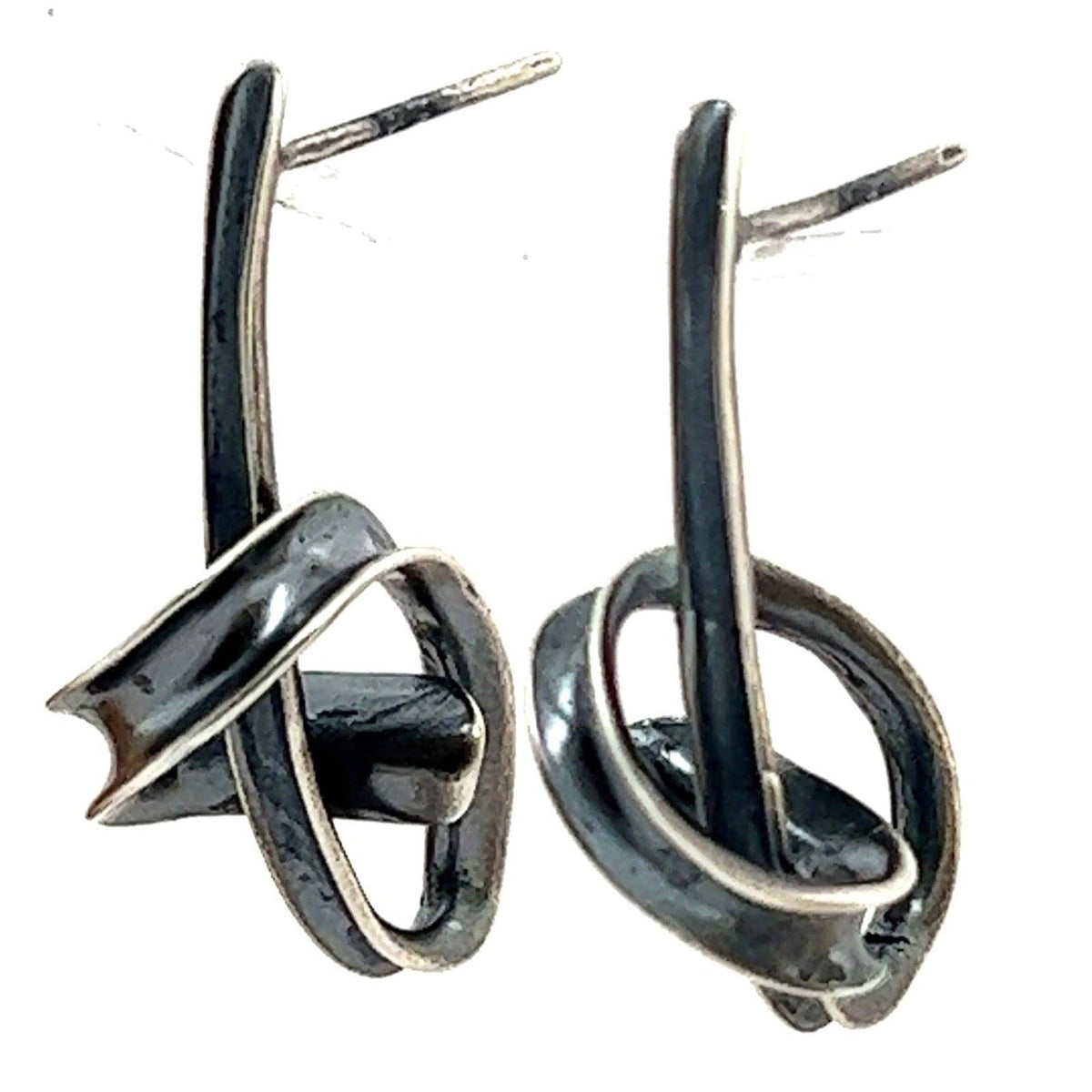 Twin Twist Knot Earrings - Brass