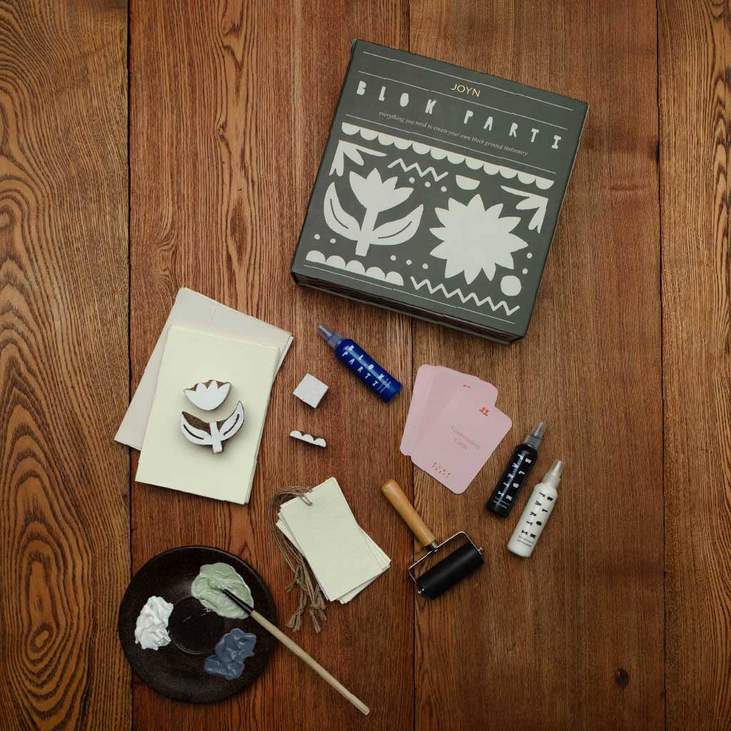 BLOK PARTI Block Printing Kit - Tulip Print Stationery Set