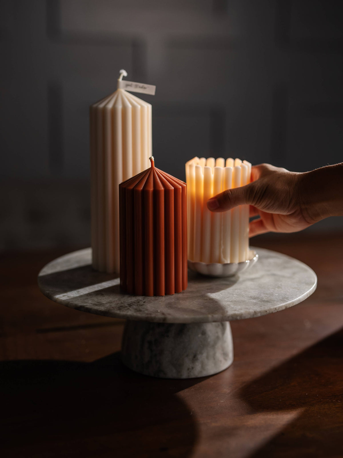 Ribbed Pillar Candles | Holiday Edition