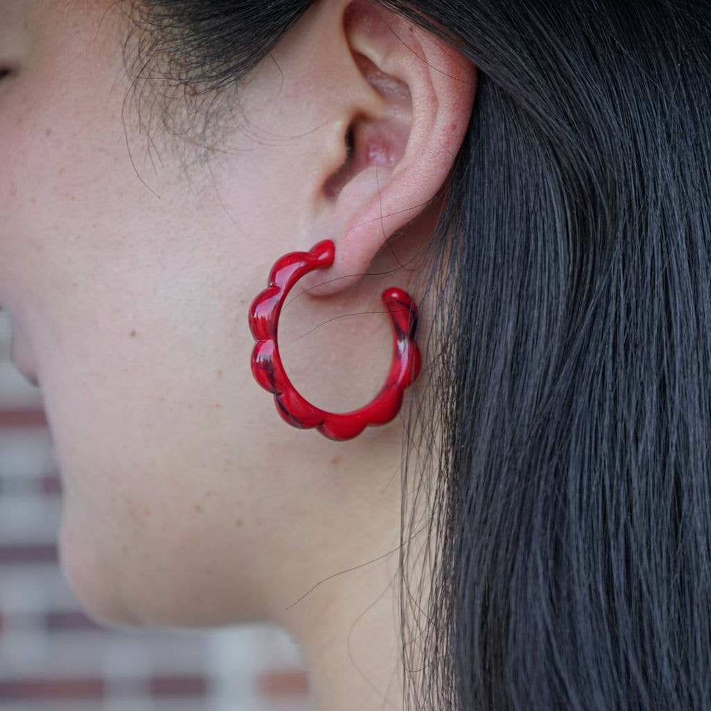 Scarlett Hoops in Crimson Red