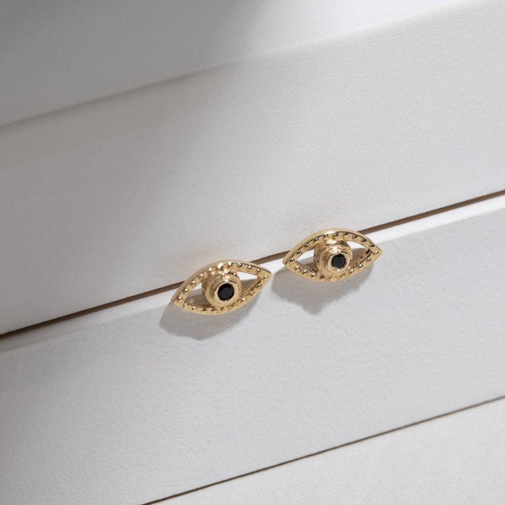 Lone Eye Stud Earrings with Turquoise