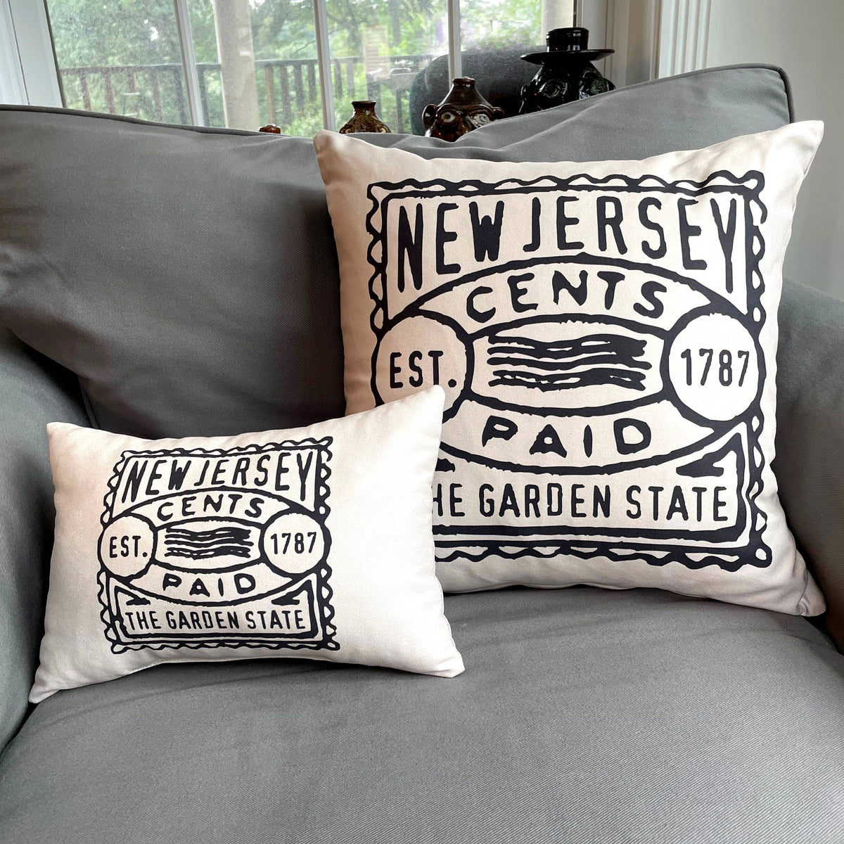 Custom Vintage Postage Stamp Pillow - City & State Postmark: 16x16 Pillow