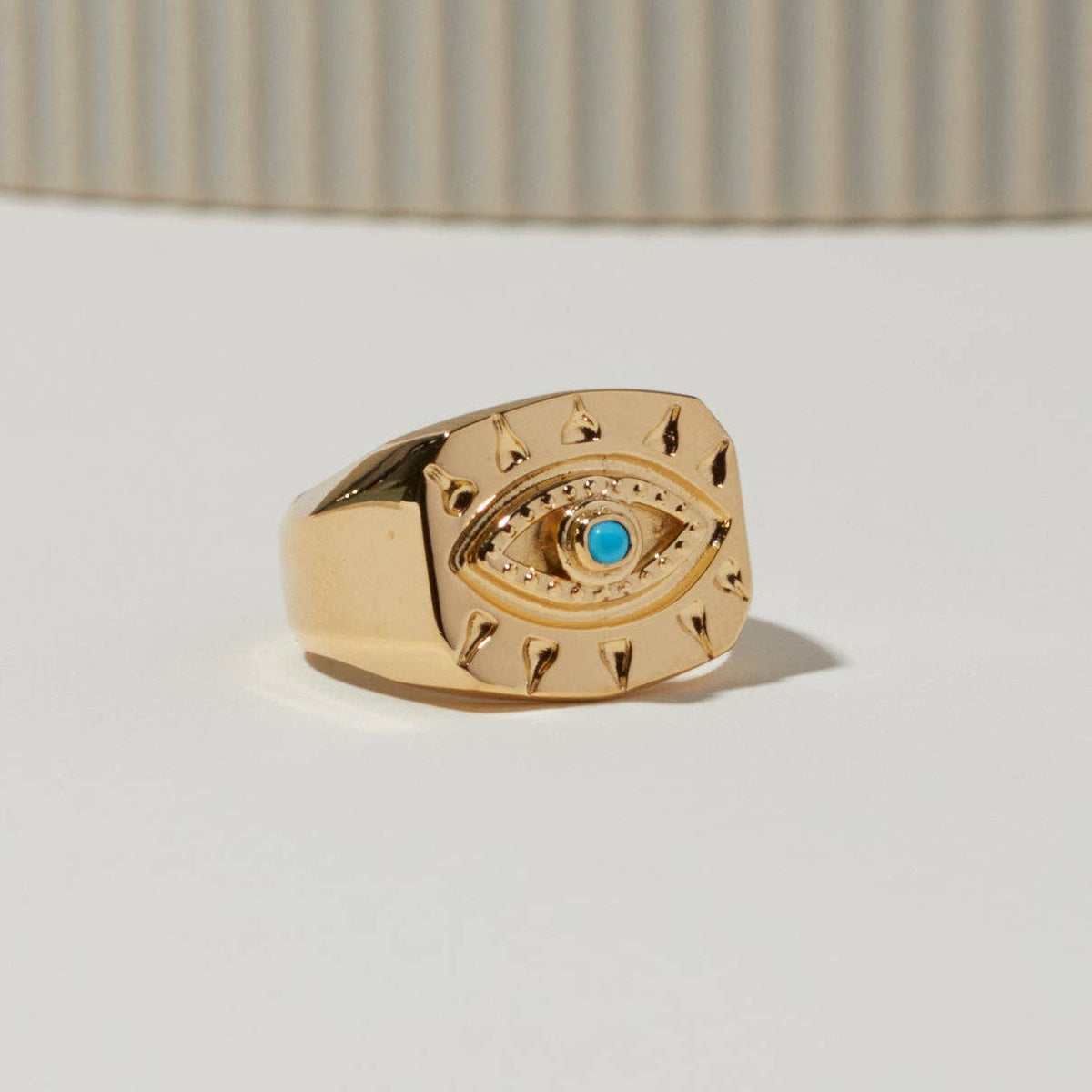 Lone Eye Signet Ring with Turquoise