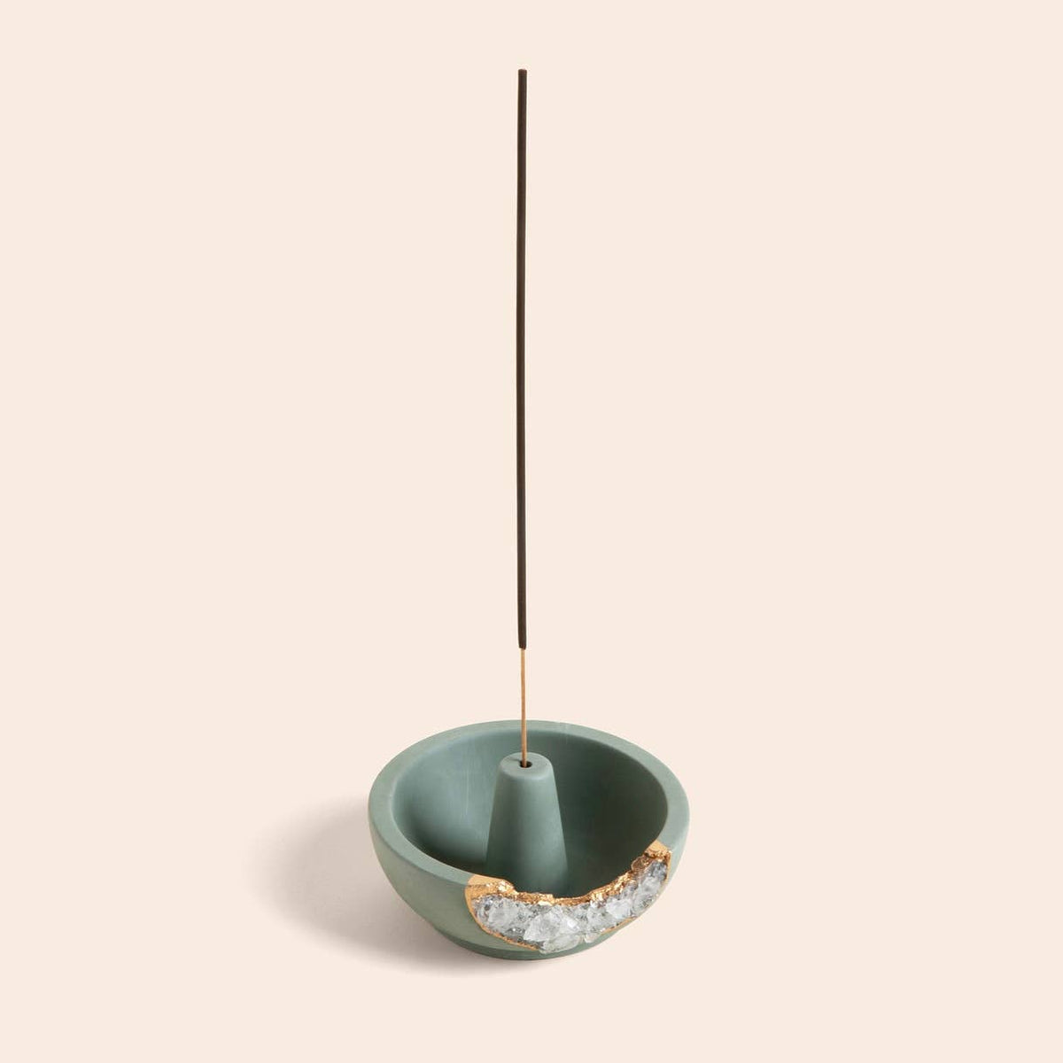 Quartz Incense Holder - Emerald Green