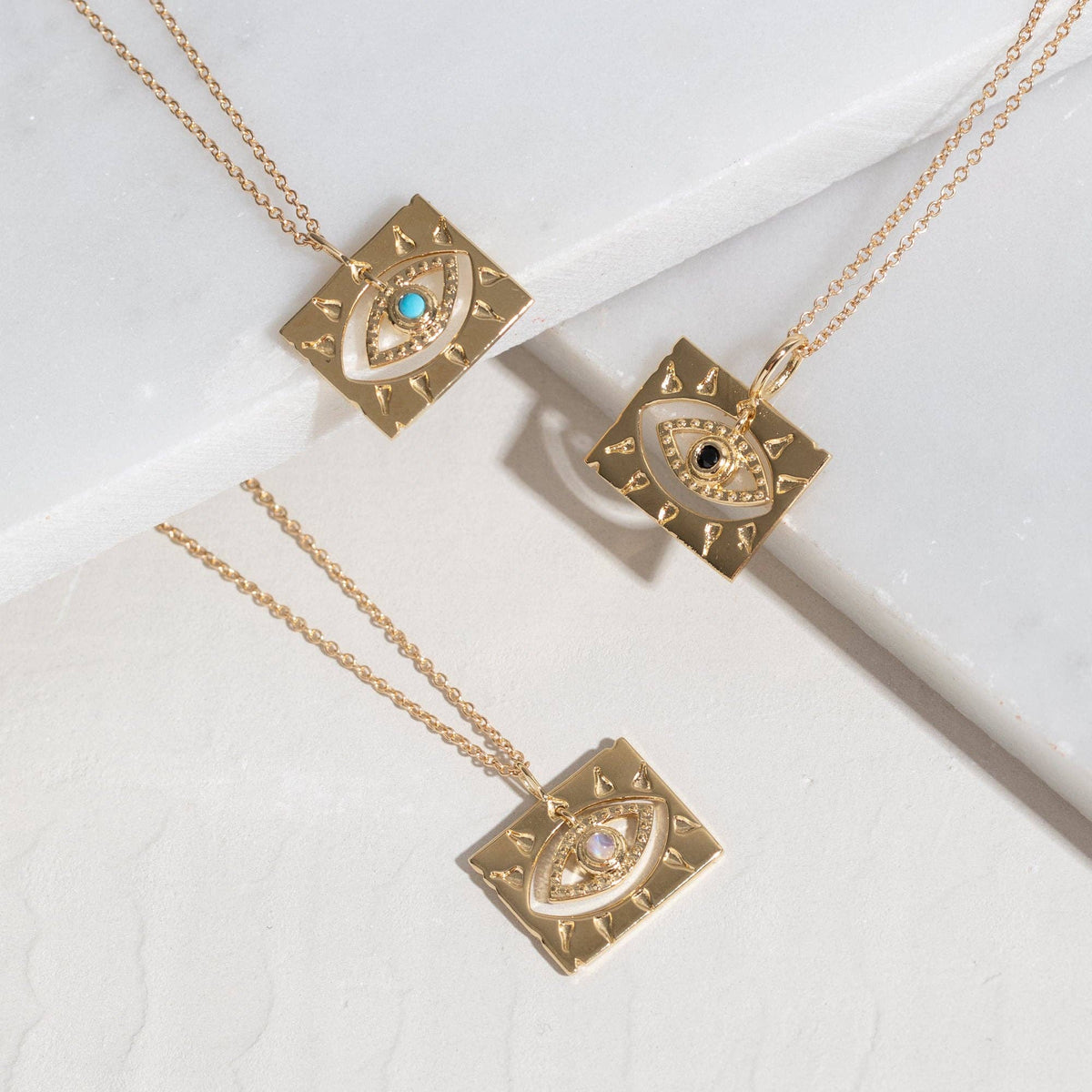 Lone Eye Necklace with Moonstone