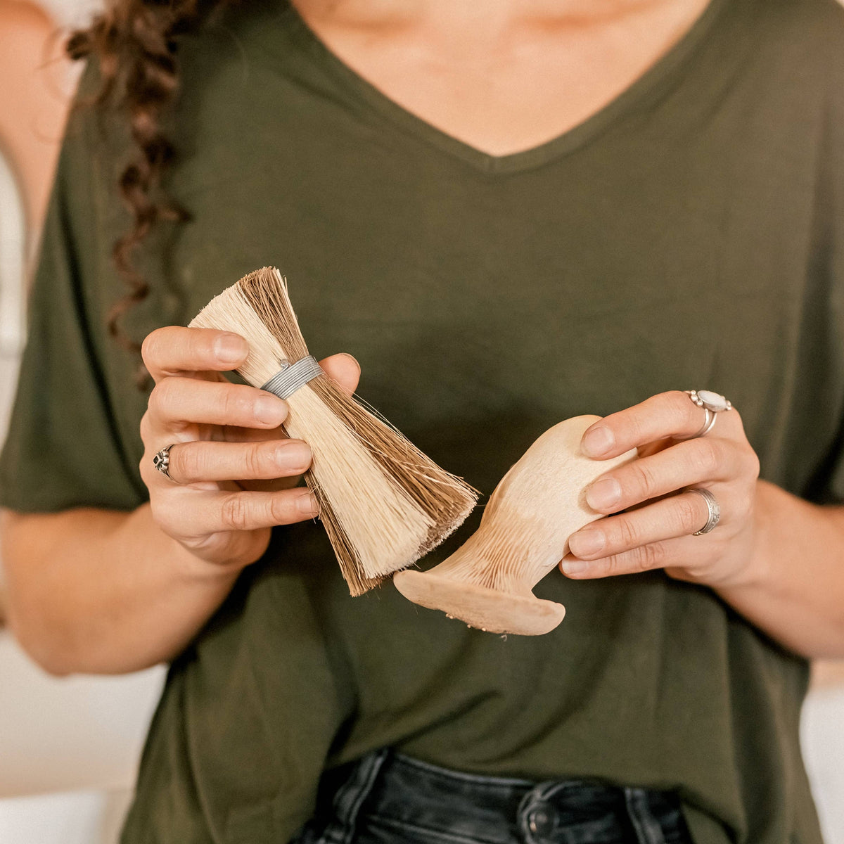 Metal Wrapped Veggie Scrub Brush