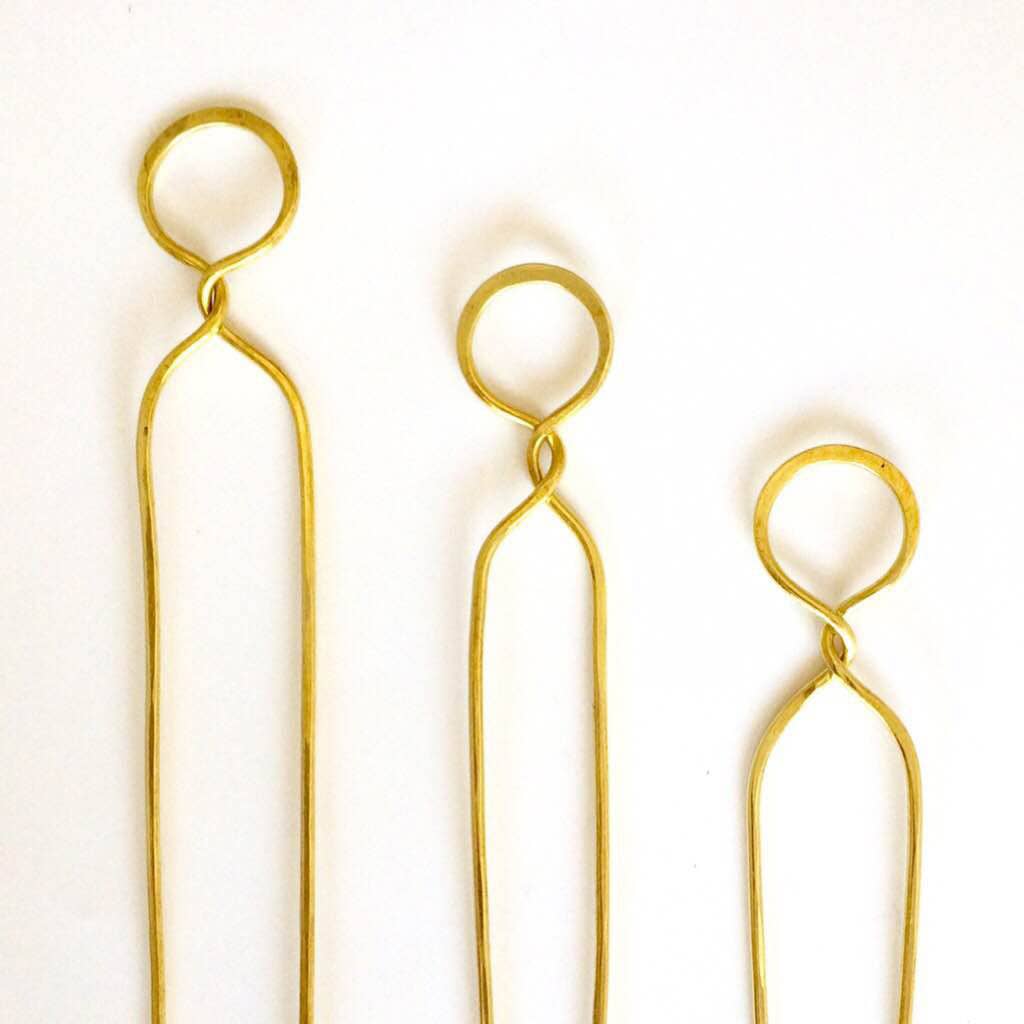 TWIST Bun Pin: Brass / Large
