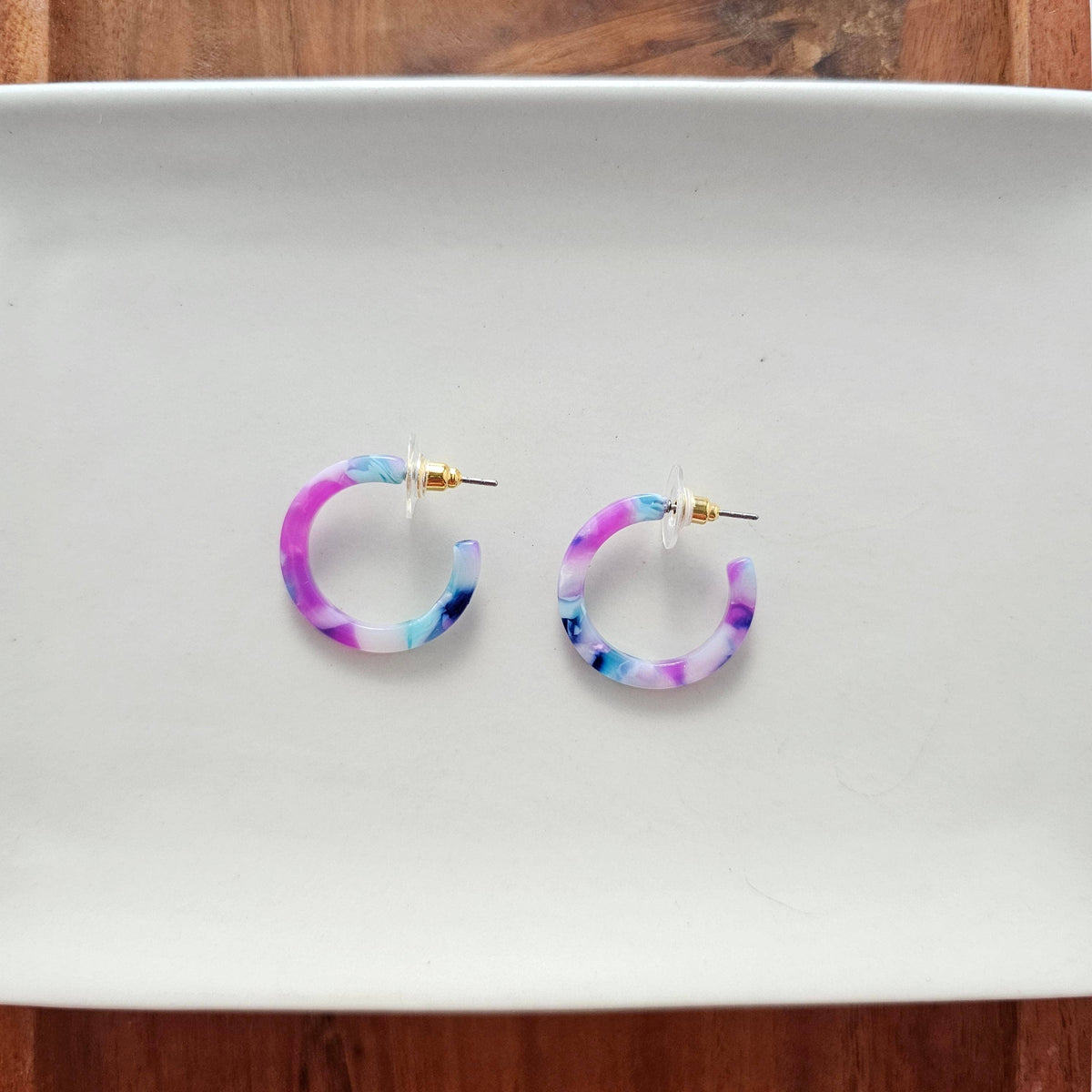 Cam Mini Hoops in Purple Party