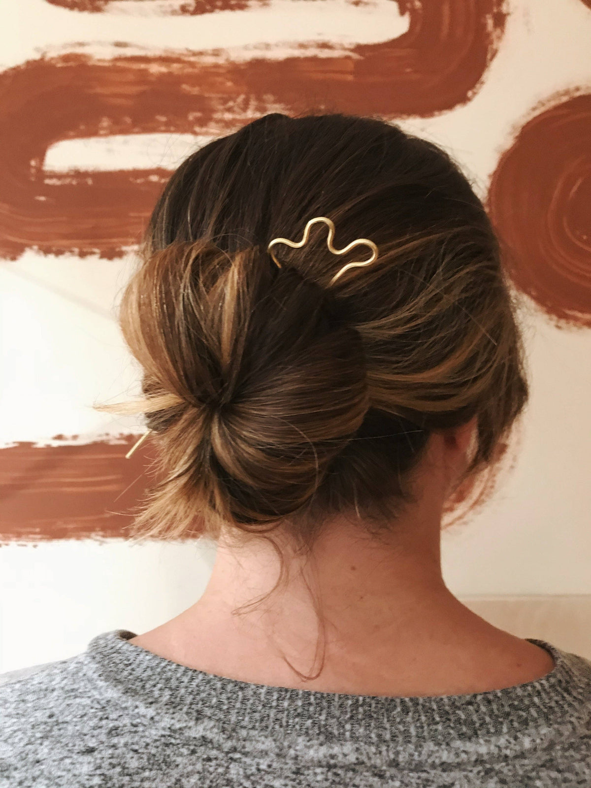 SQUIGG Bun Pin: Brass / Large