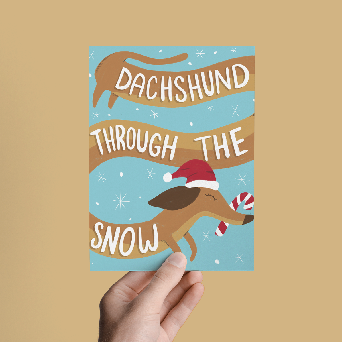 Dachshund Through the Snow Greeting Card