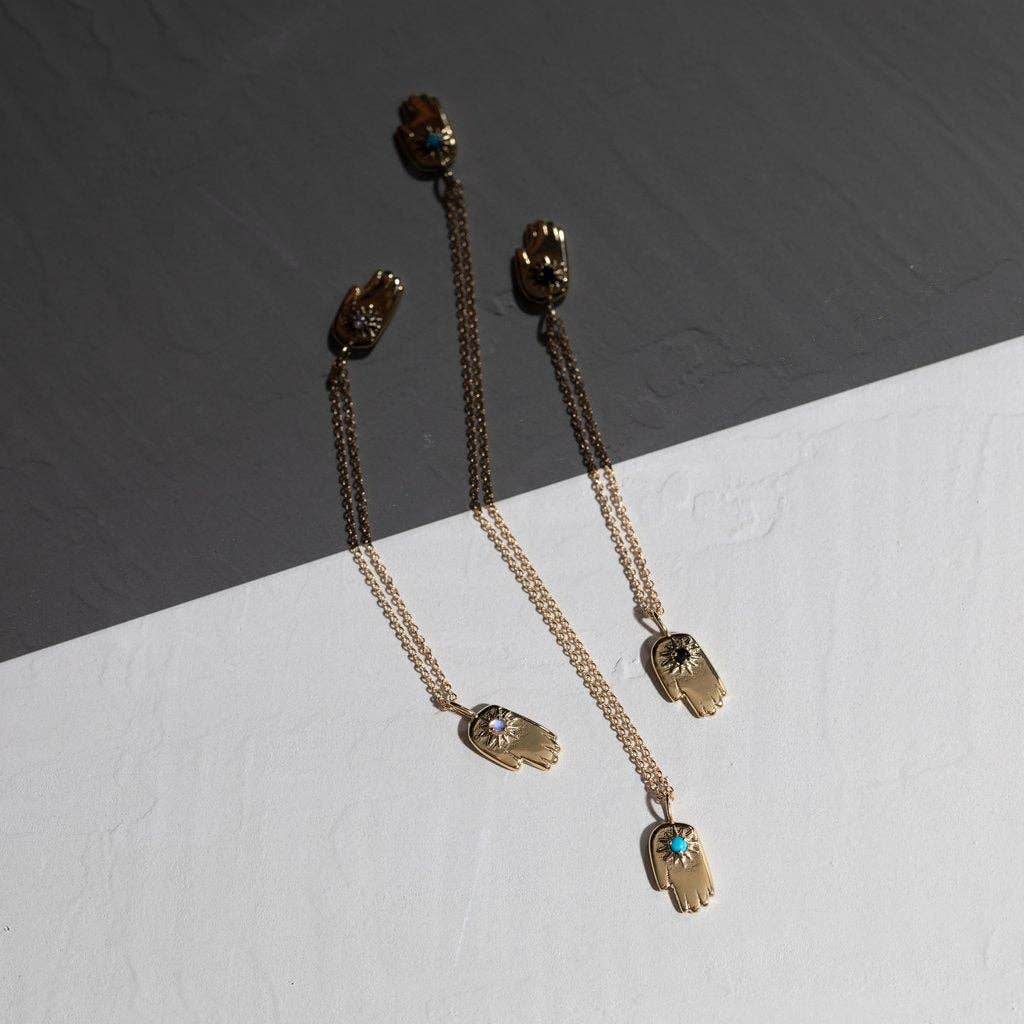 Hamsa Necklace with Turquoise