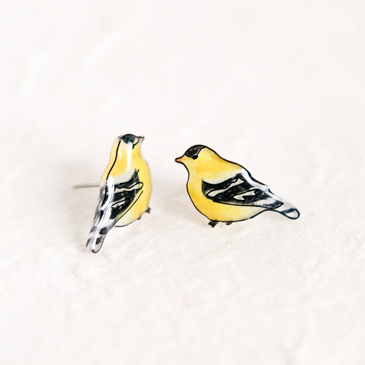 Goldfinch Bird Stud Earrings