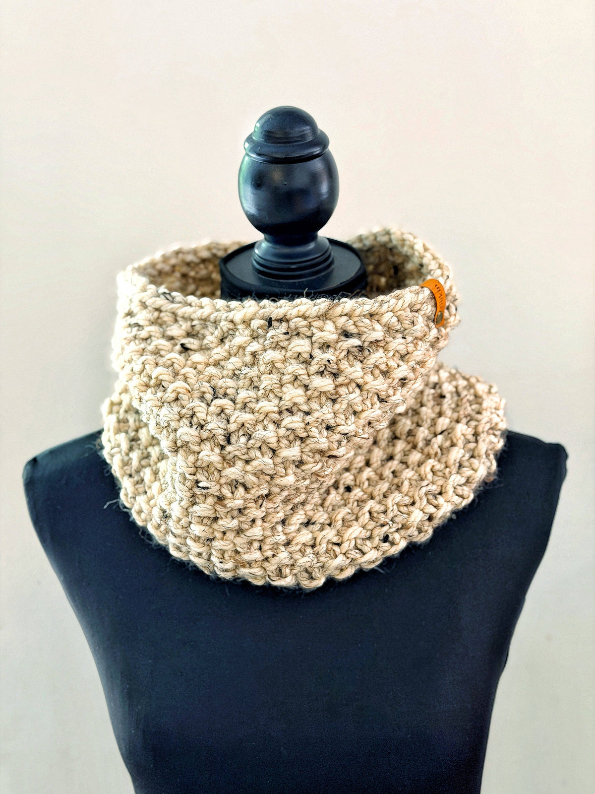 Seed Stitch Knit Cowl: Mustard