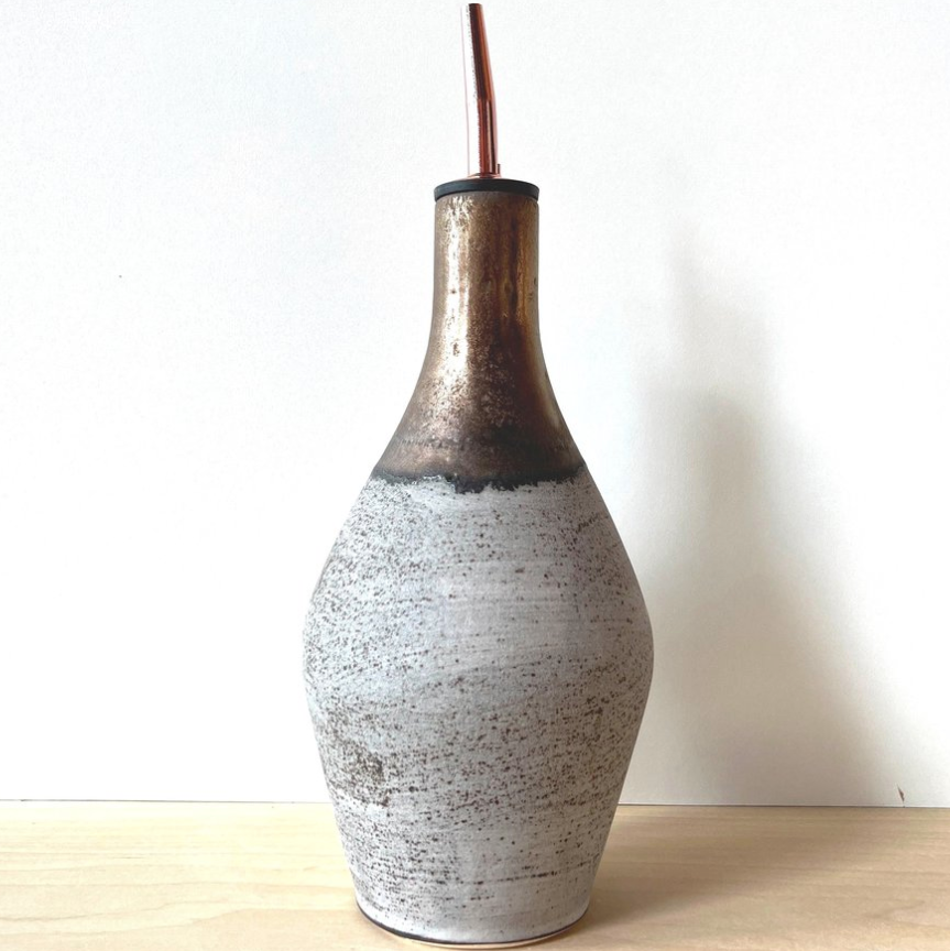 Grey + Gold Oil Bottle: Black