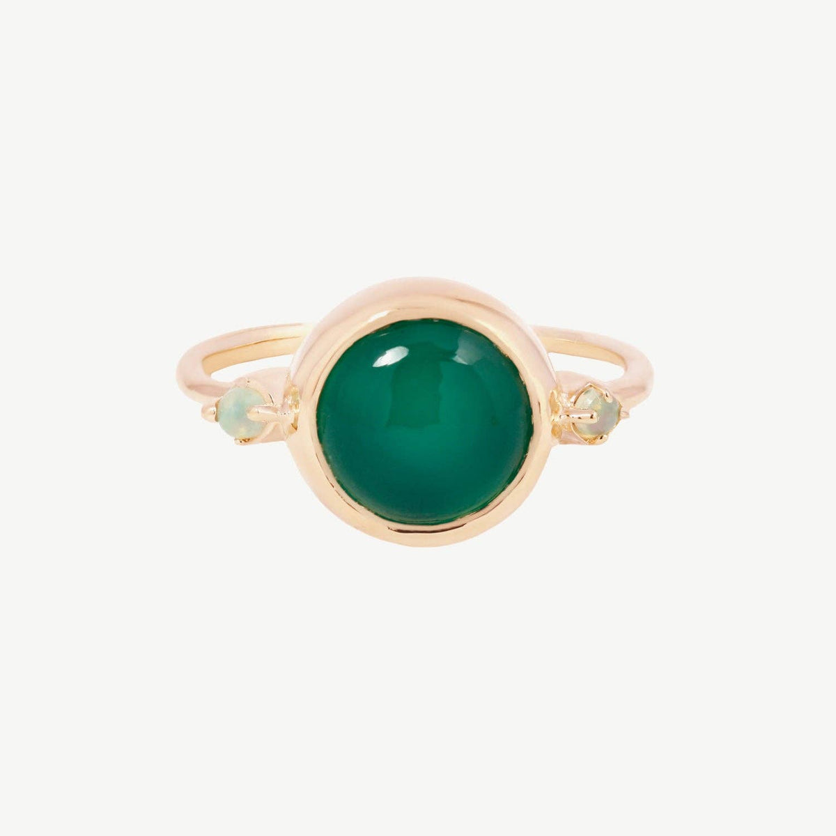 Hidden Star Ring with Green Onyx and Moonstone