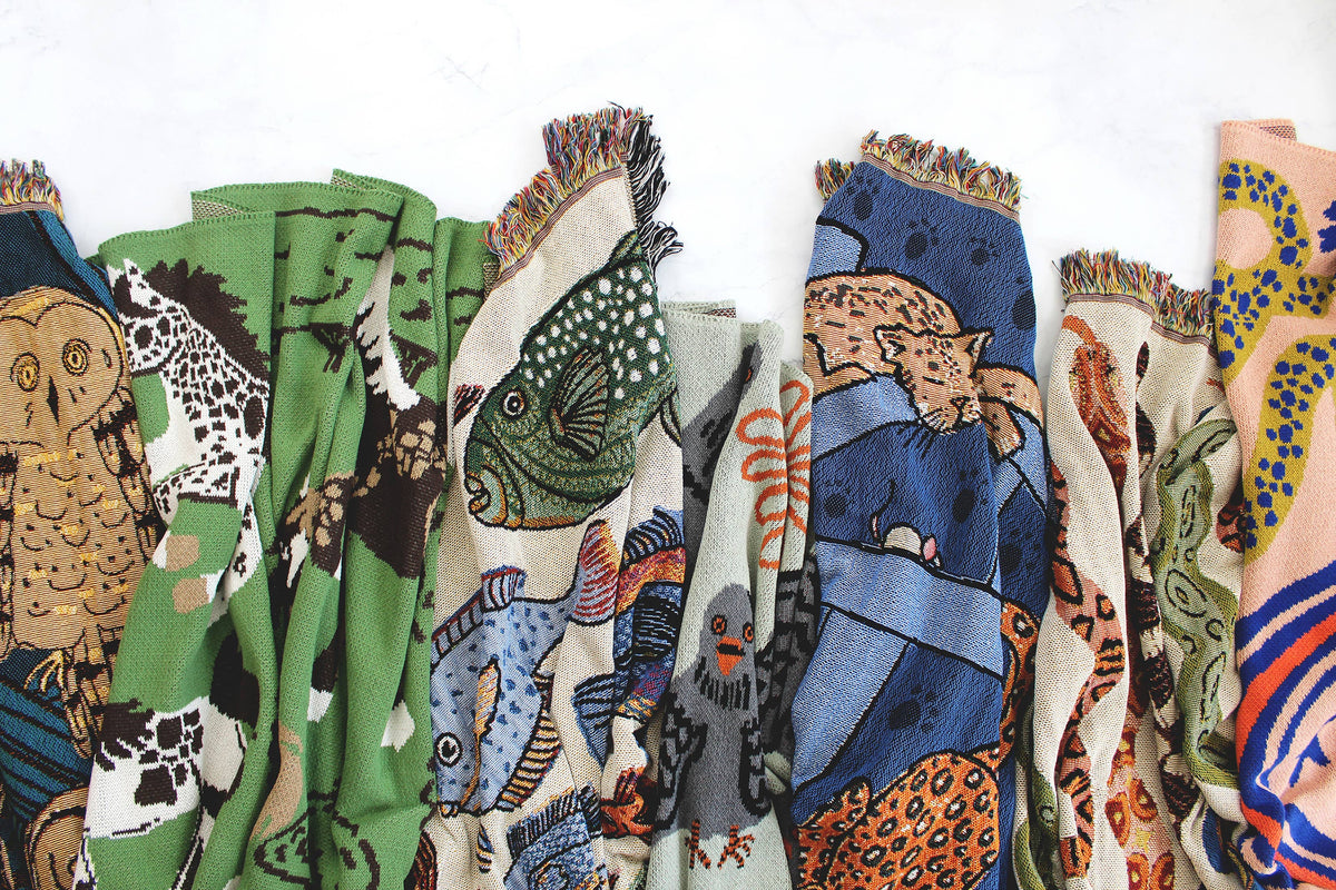 Owl Village Tapestry Blanket