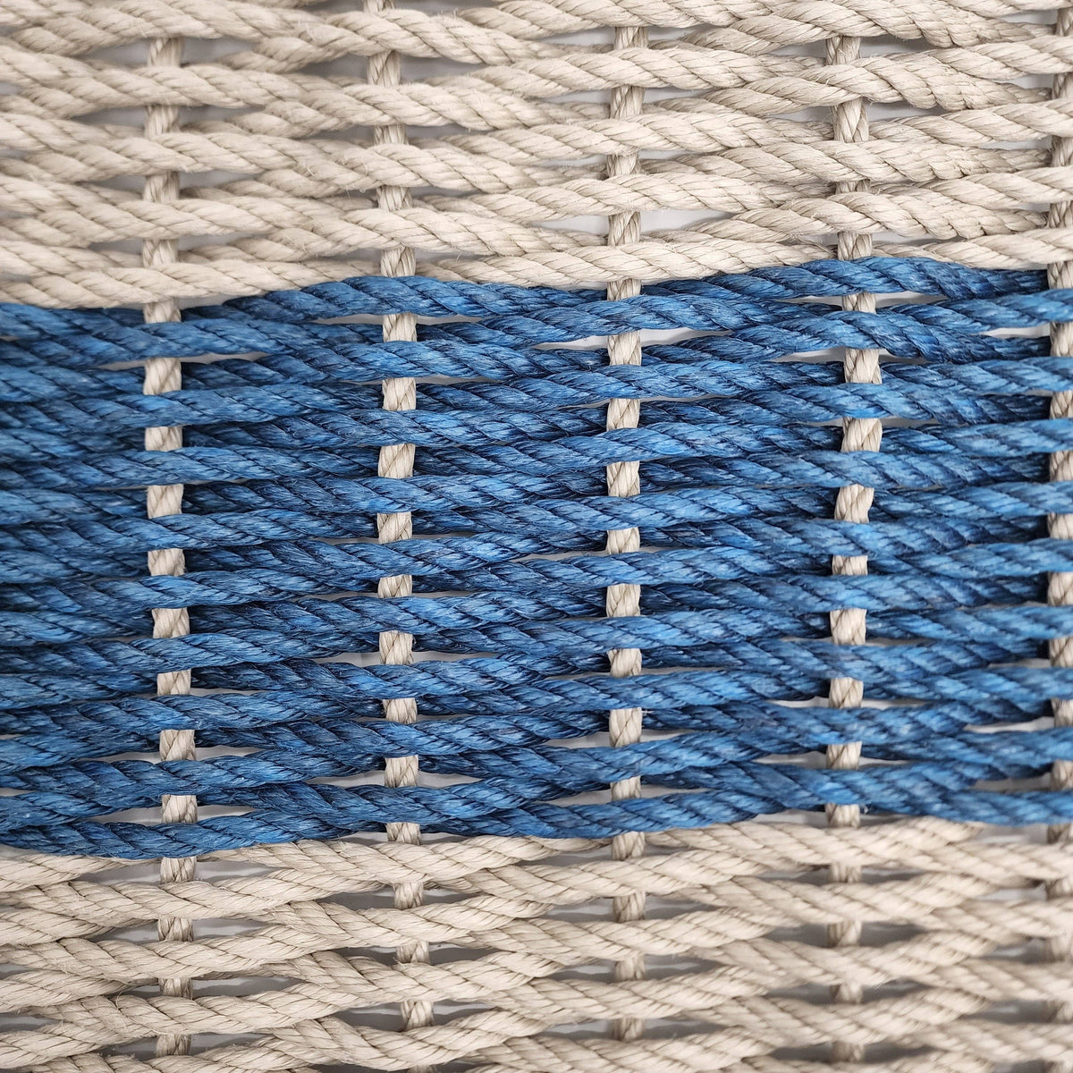 Lobster Rope Mat - Tan, Navy Blue