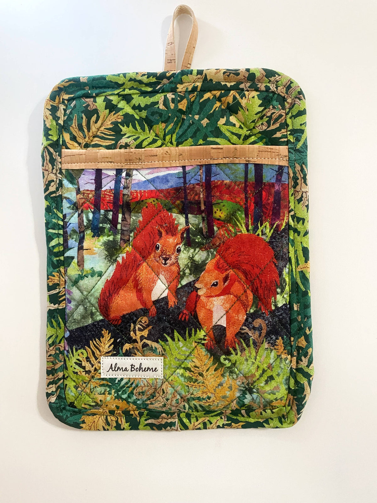 Woodland Squirrels Cork Potholder