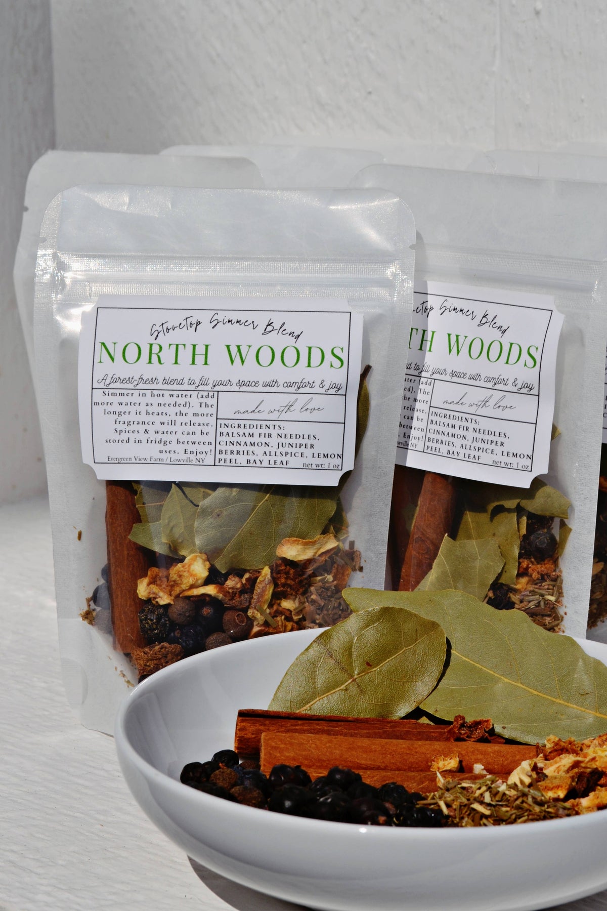 Simmer Pot Stovetop Spice Christmas Holiday "North Woods": Brown kraft standup pouch