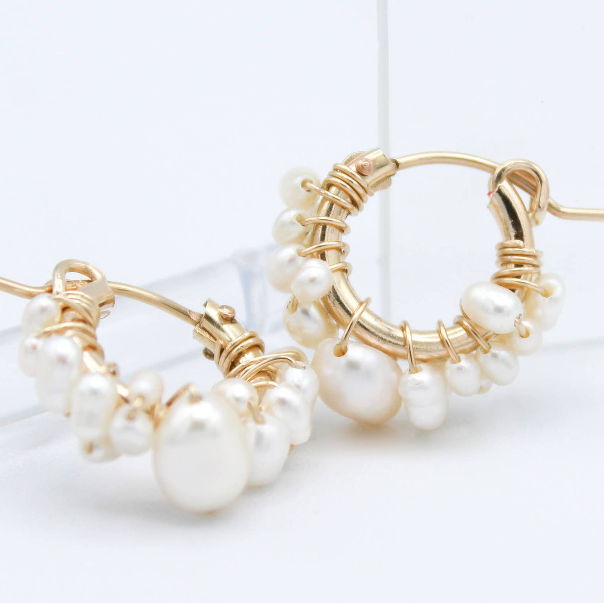 Fresh Water Pearl Huggie Earrings