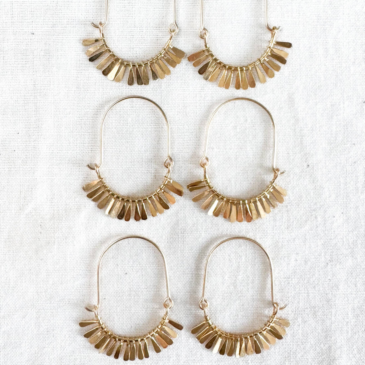 Oblong Fringe Hoop Earrings