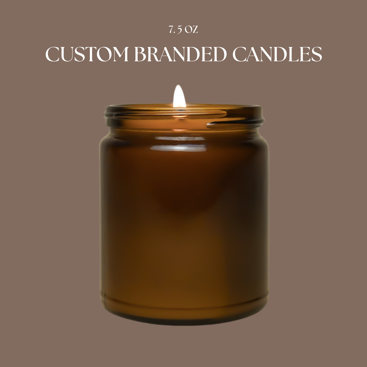Custom Branded Soy Candles - 7.5 oz - Amber: Gold Lid / Christmas