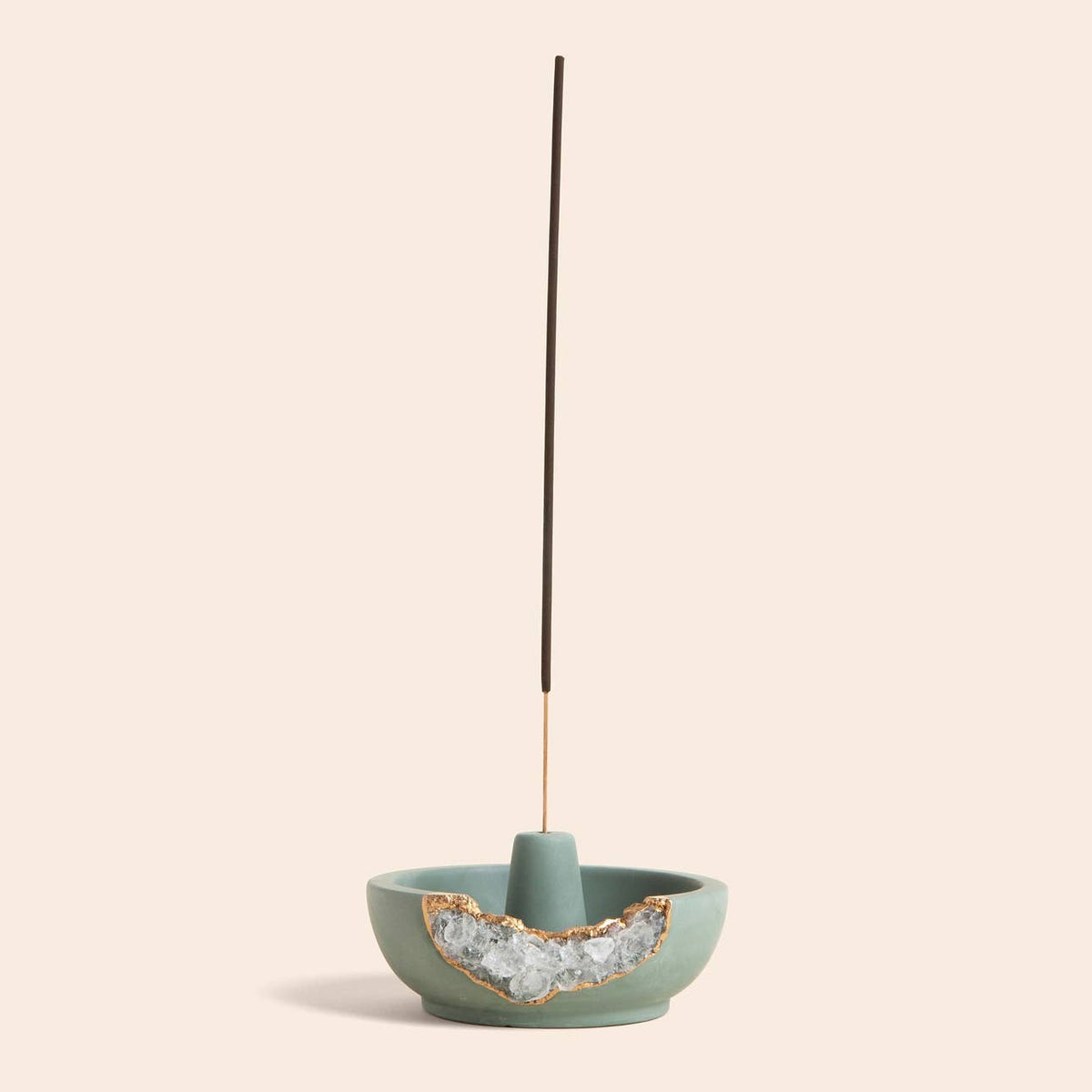 Quartz Incense Holder - Emerald Green
