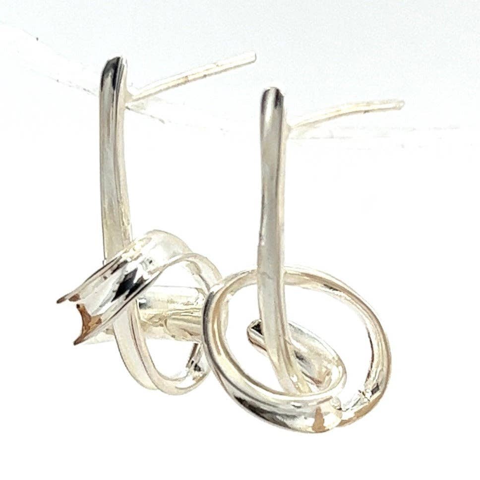 Twin Twist Knot Earrings - Sterling Silver