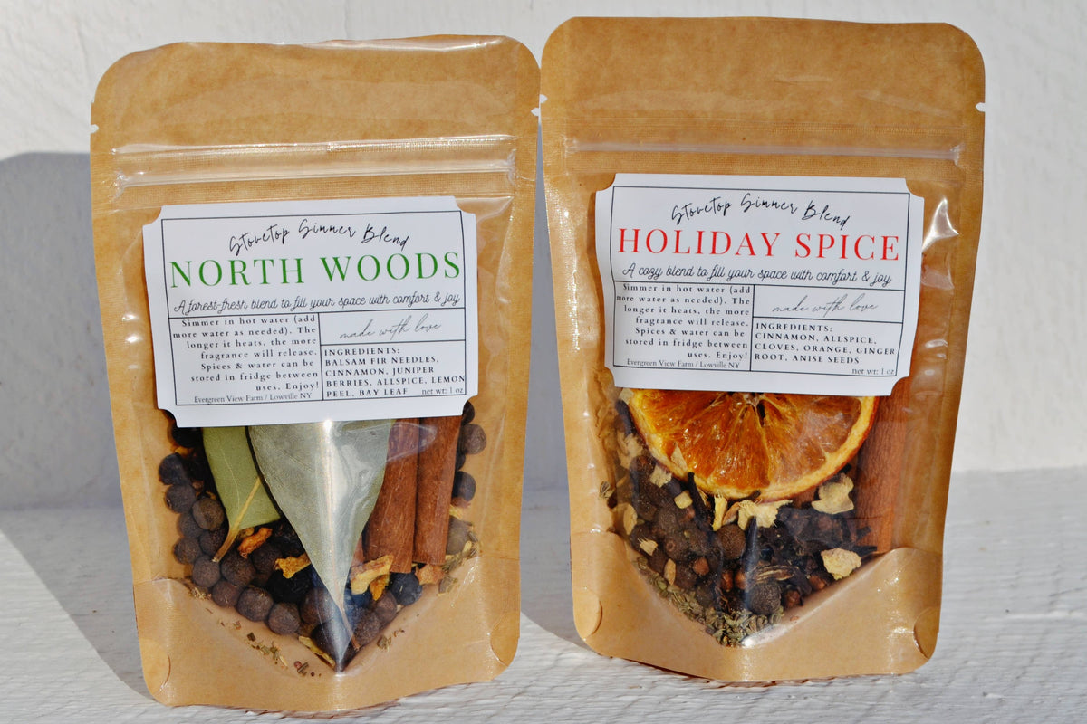 Simmer Pot Stovetop Spice Christmas Holiday "North Woods": Brown kraft standup pouch