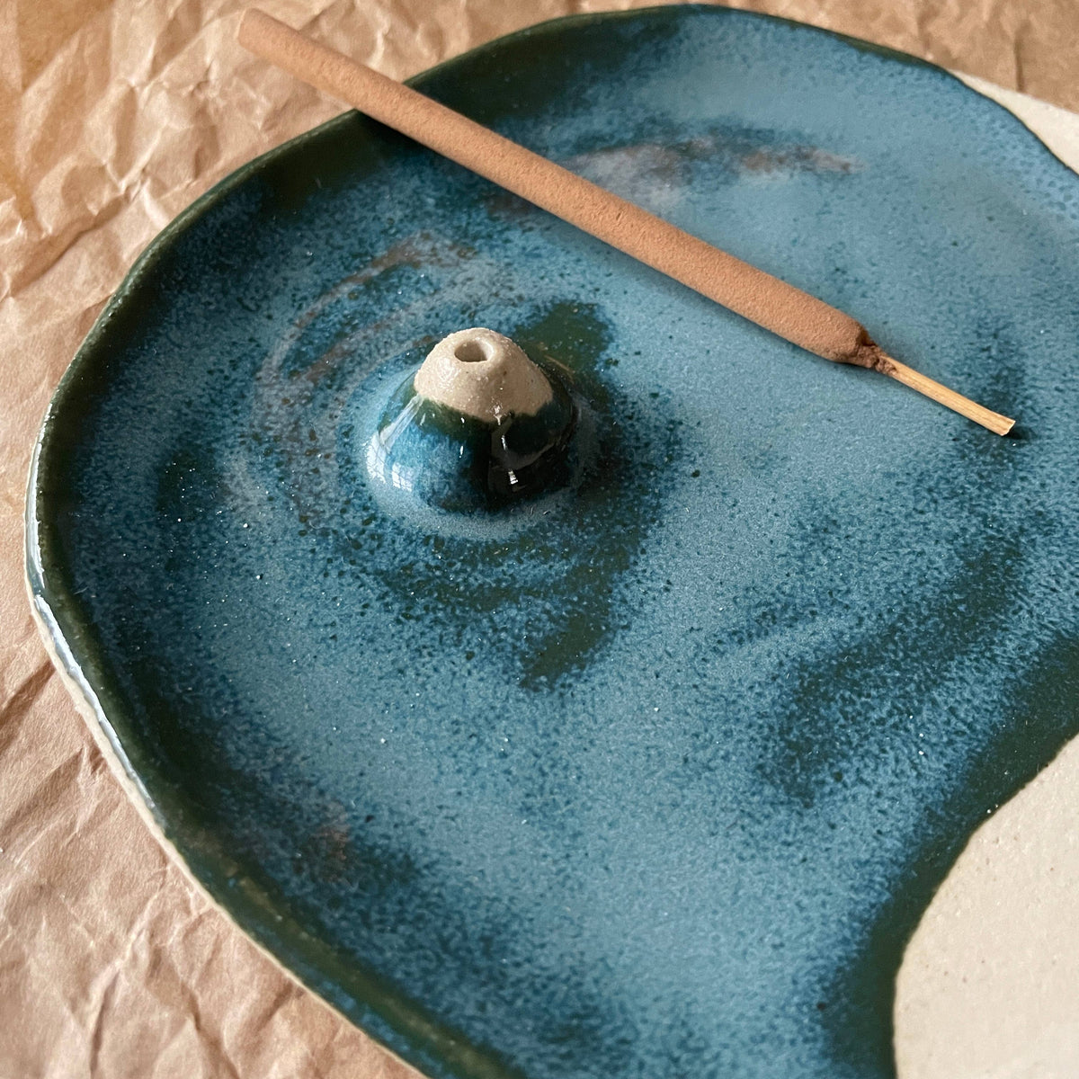 Handmade Ceramic Incense Dish – Lagoon