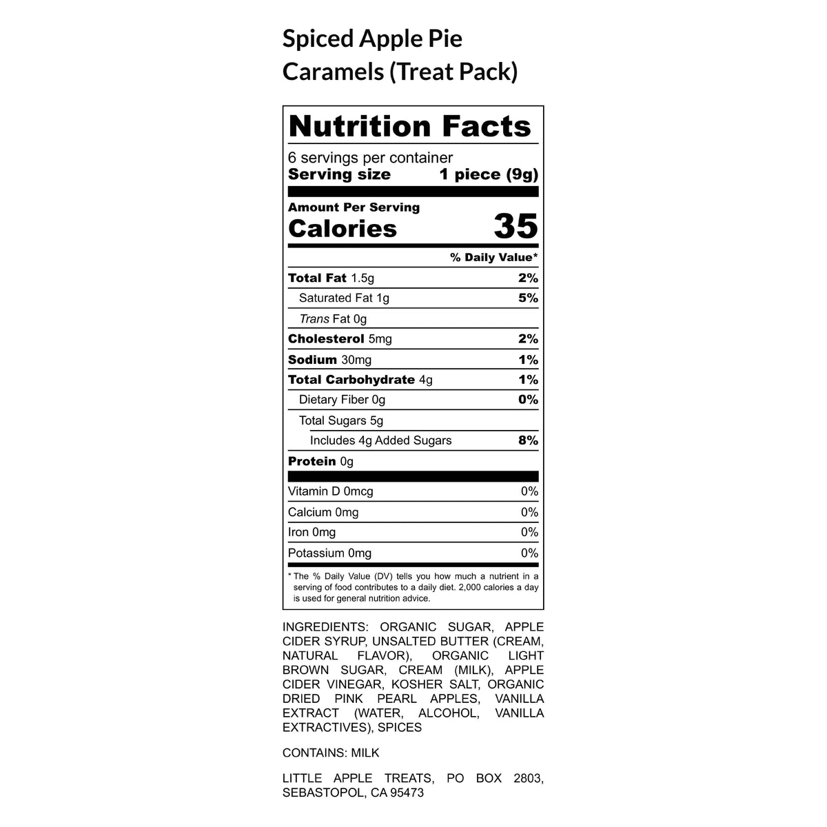 Spiced Apple Pie Caramels (1.8oz)