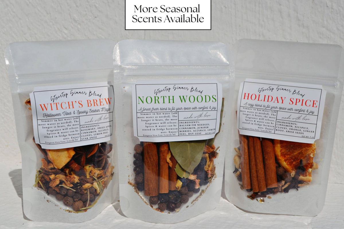 Simmer Pot Stovetop Spice Christmas Holiday "North Woods": Brown kraft standup pouch