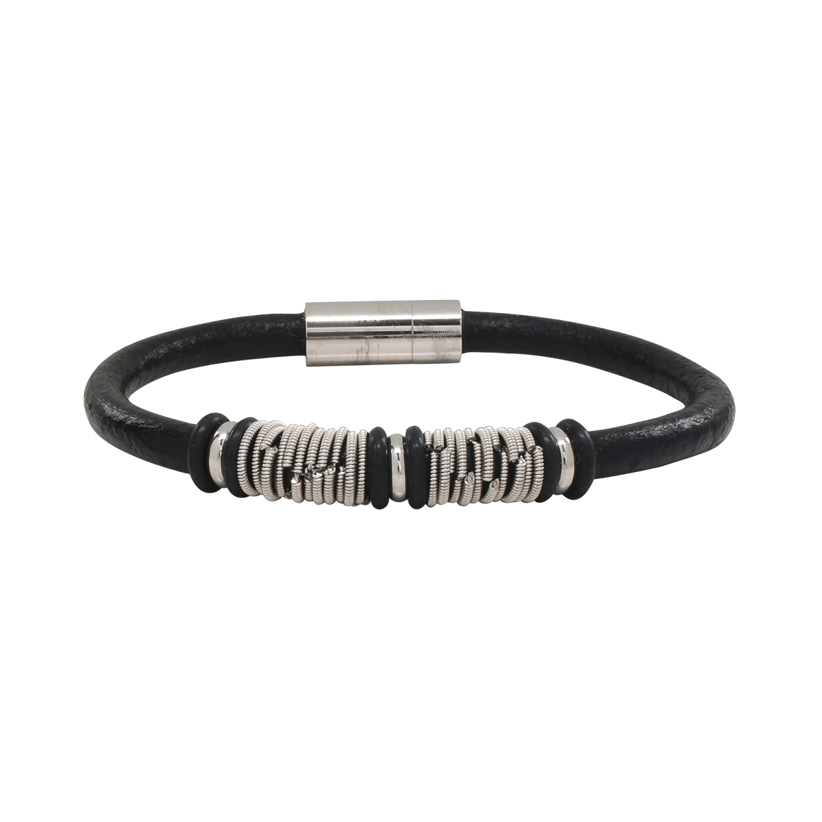 Staccato Wound Up Leather Bracelet - Black