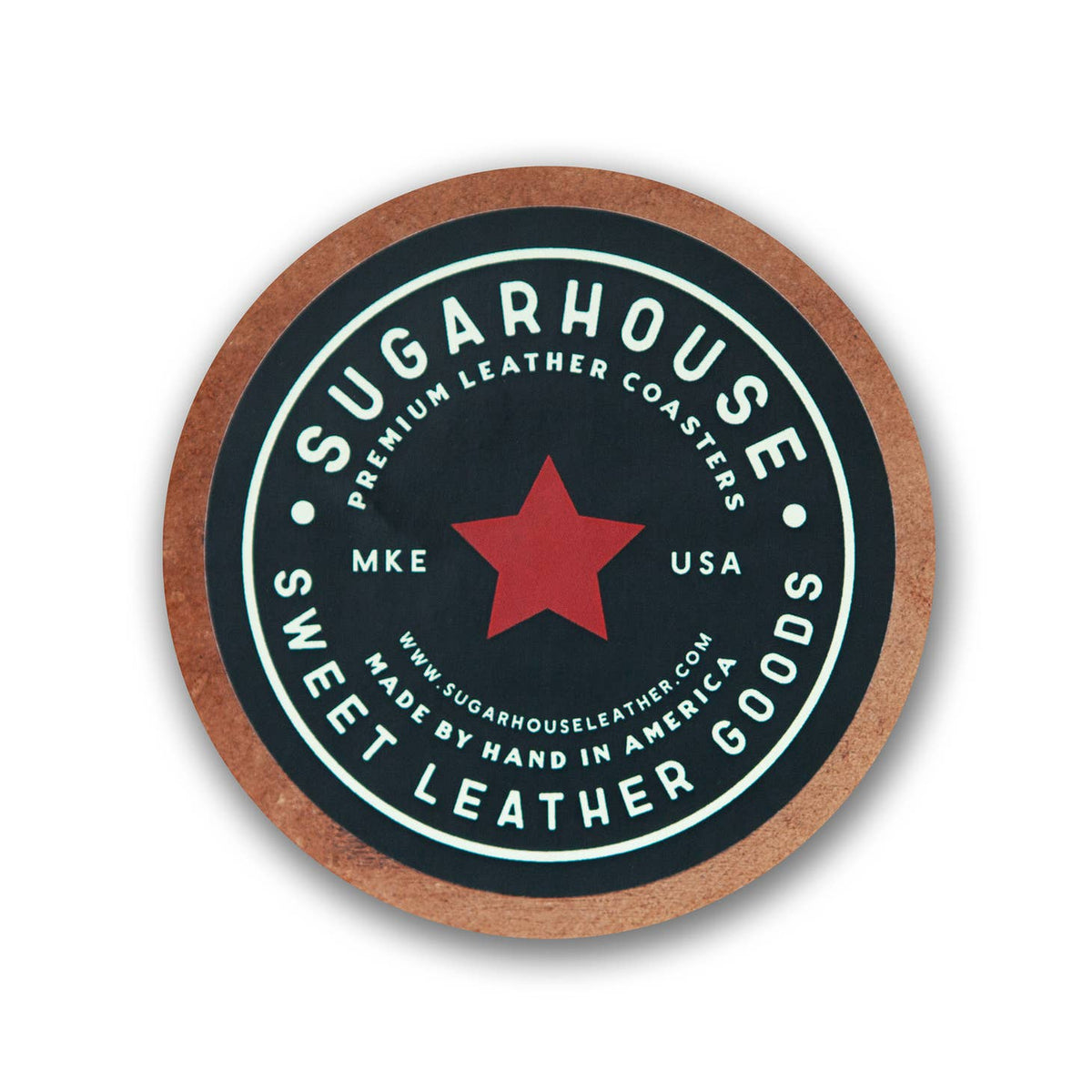 Lake Afton Leather Coaster