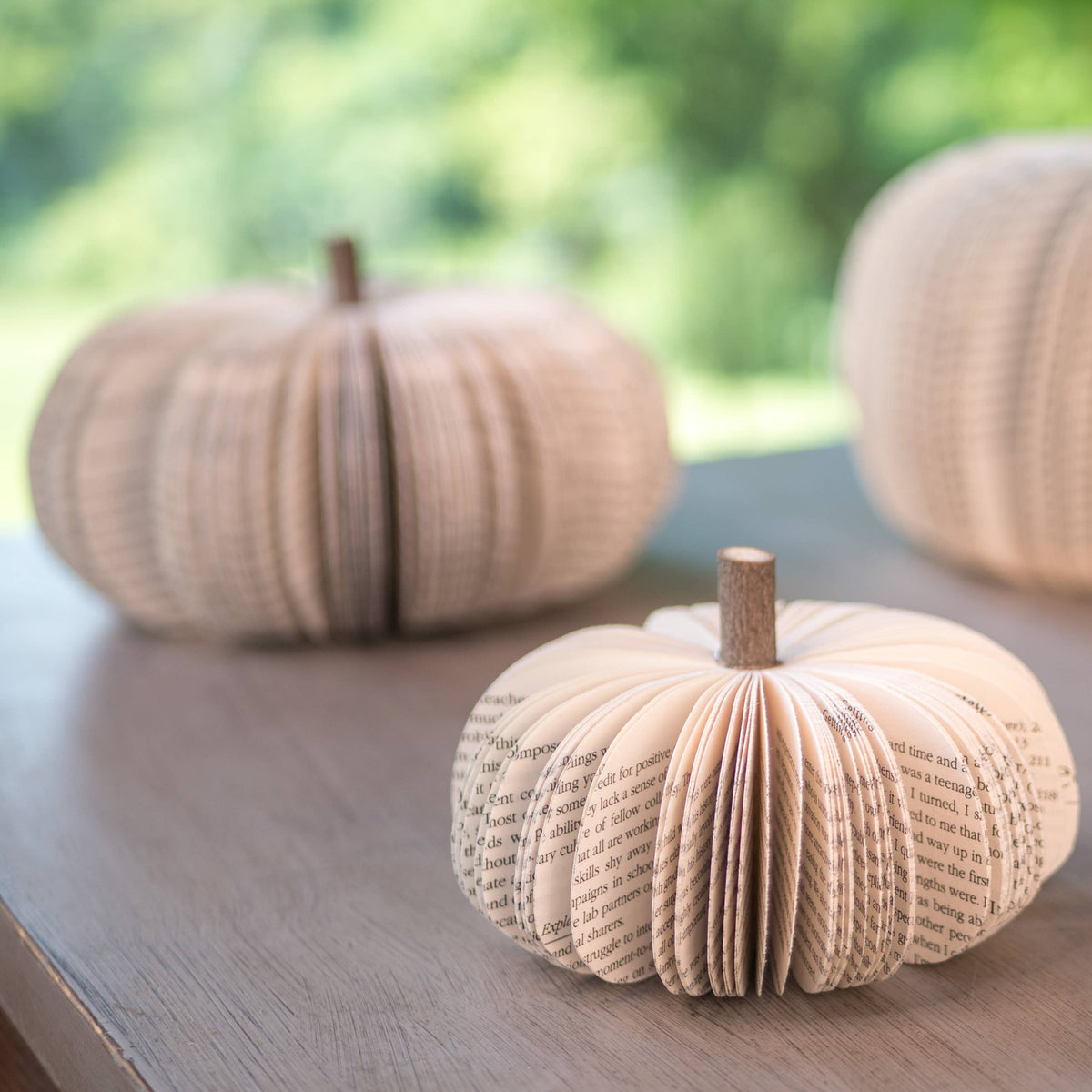 Pumpkin Book Decor - White